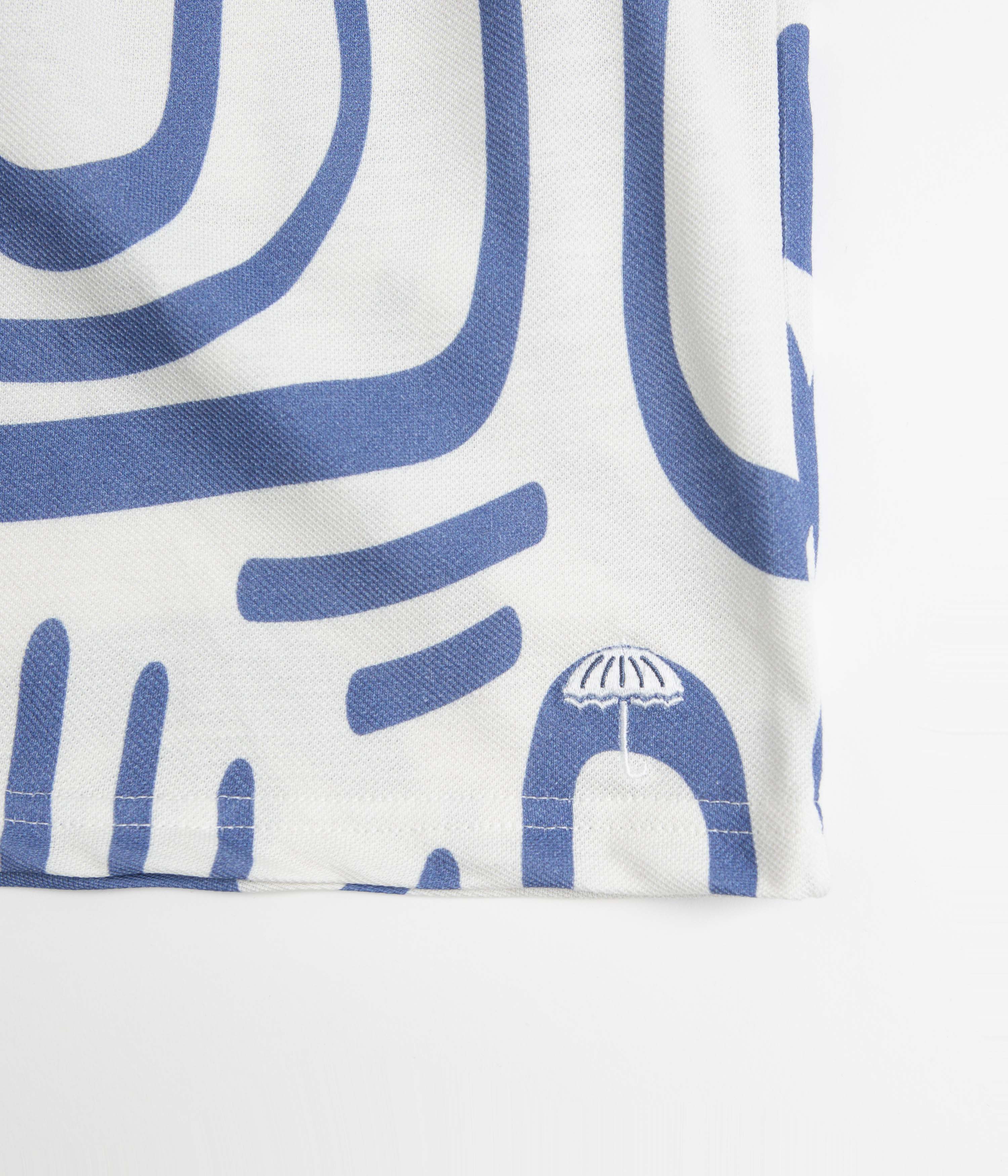 Helas Abstract Pique Shorts - White / Blue - Image 6