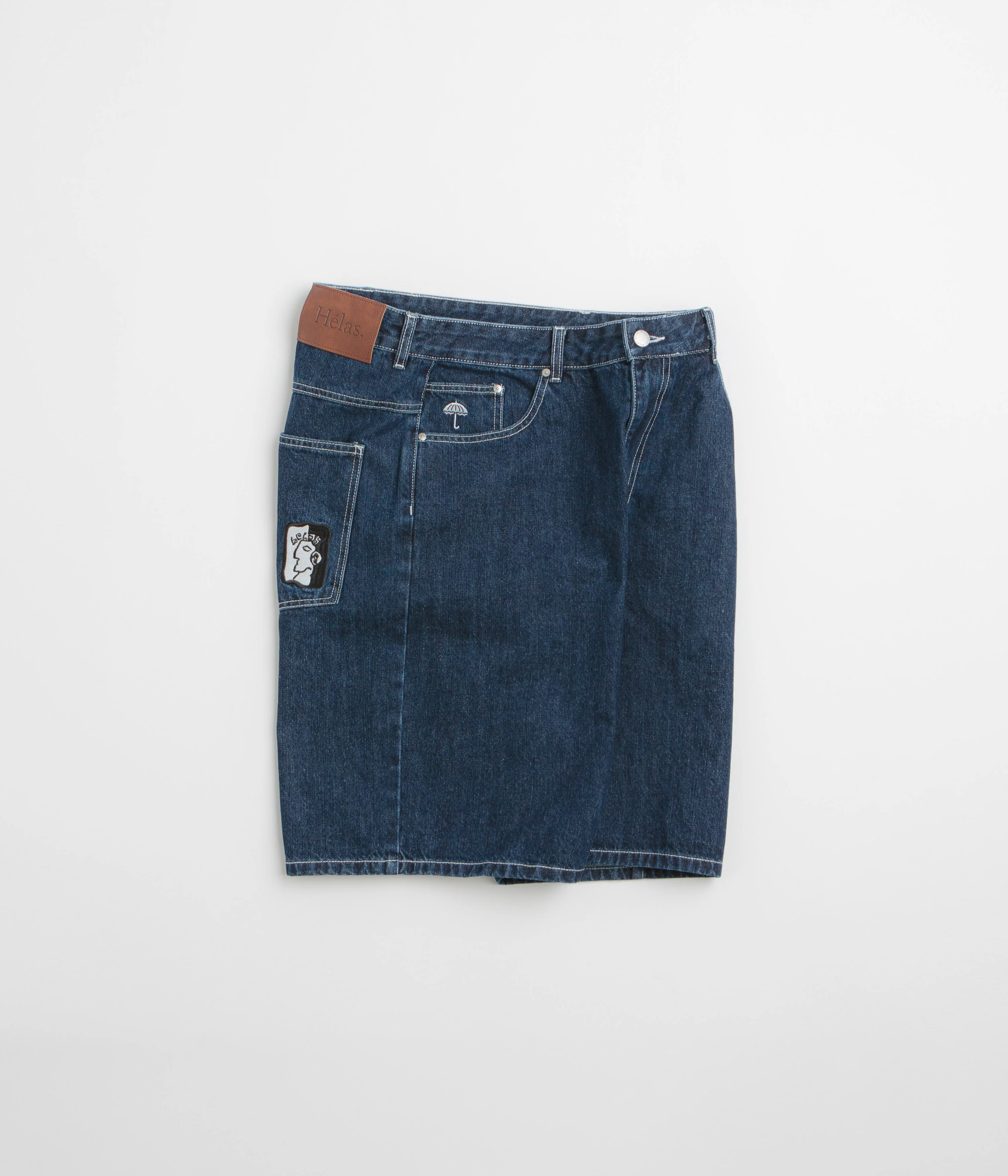 Helas Dieu Grec Jean Shorts - Washed Navy - Image 2