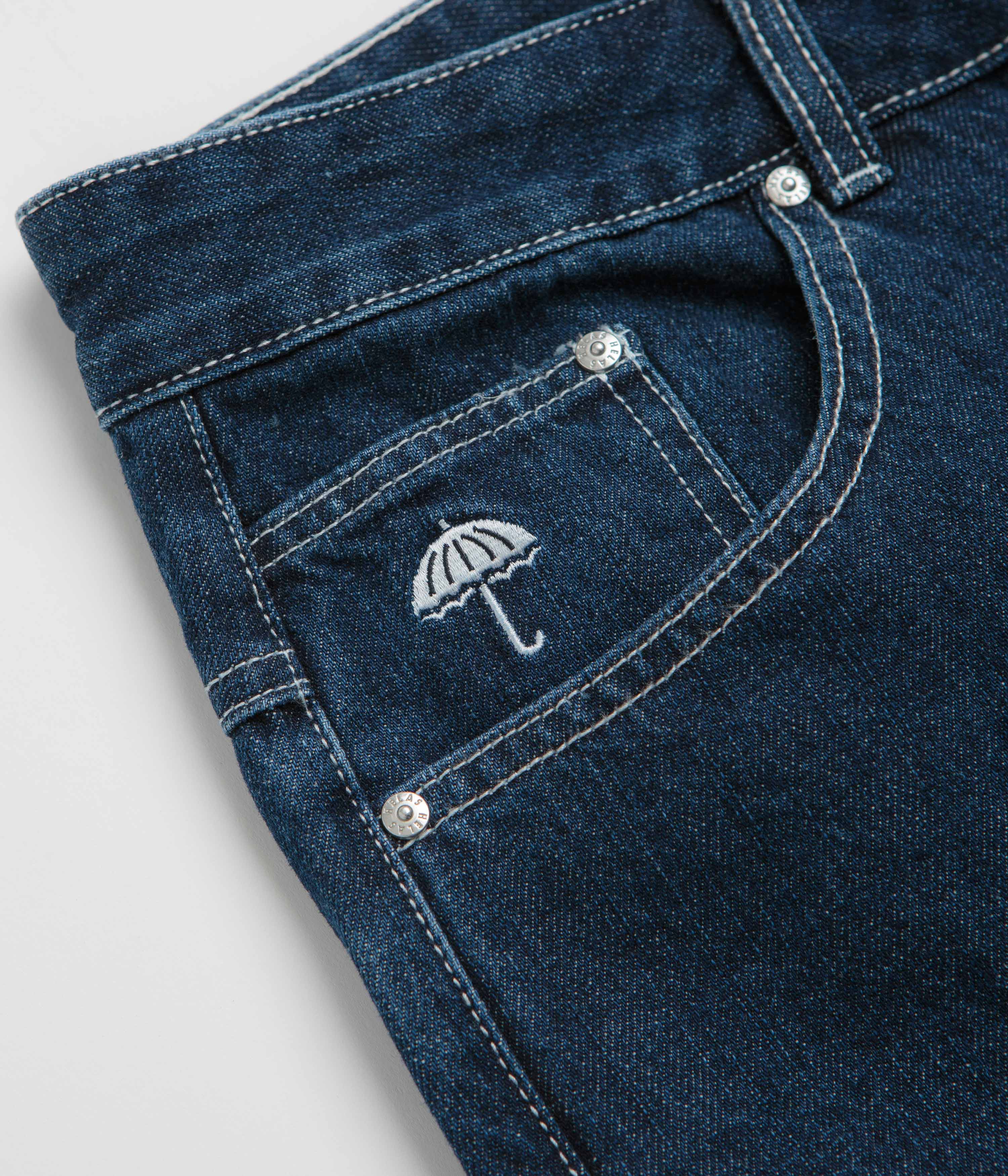 Helas Dieu Grec Jean Shorts - Washed Navy - Image 7