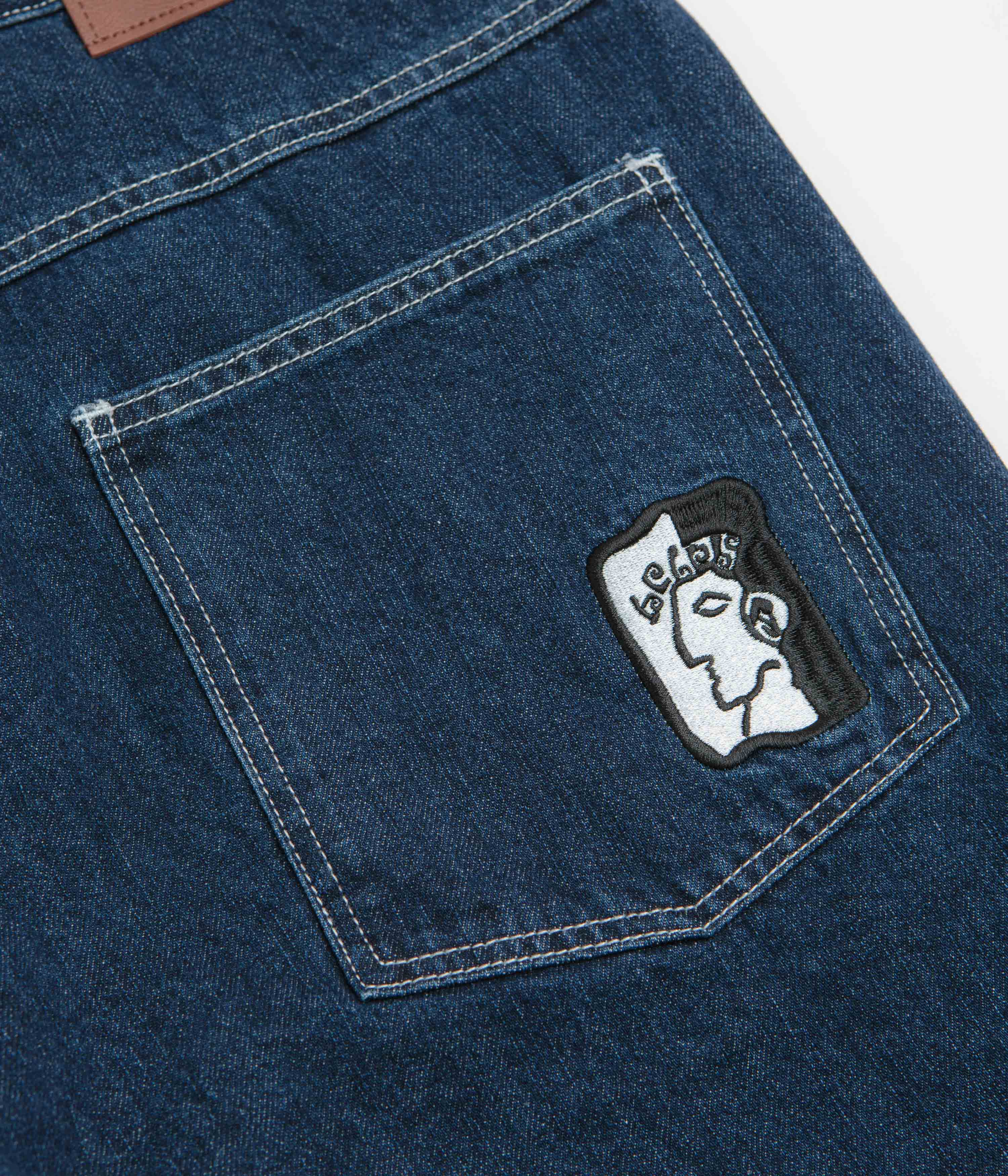Helas Dieu Grec Jean Shorts - Washed Navy - Image 8