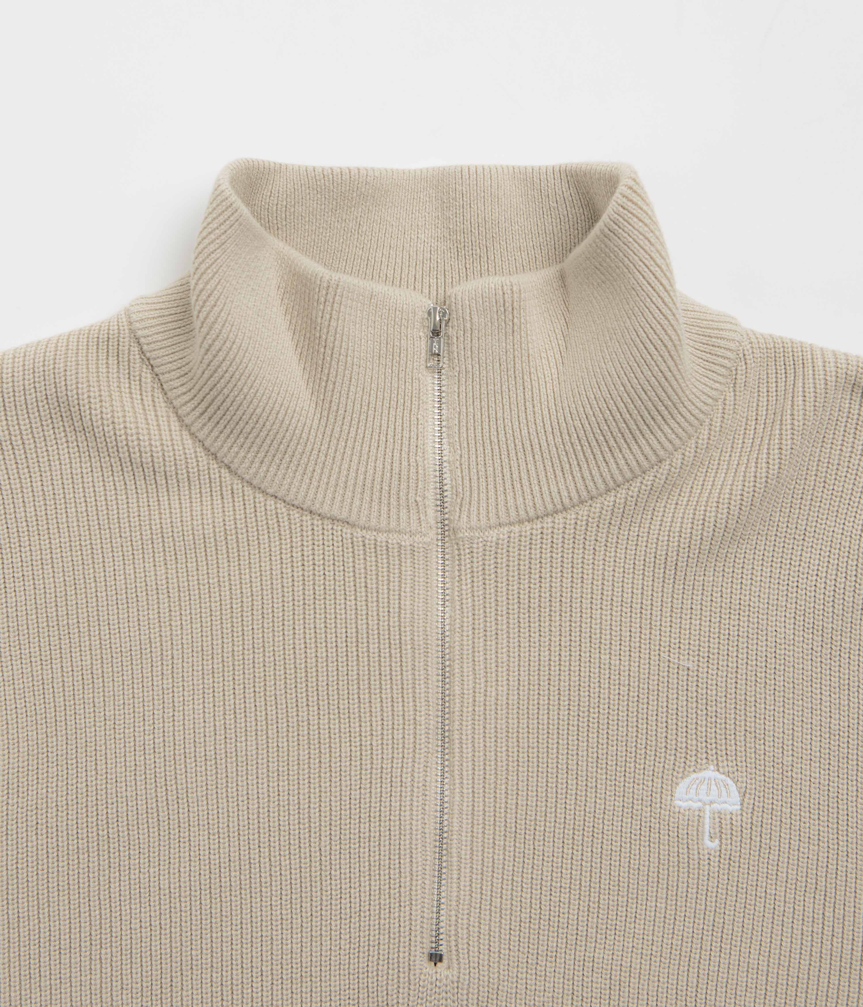 Helas Diploma Quarter Zip Sweatshirt - Beige - Image 4