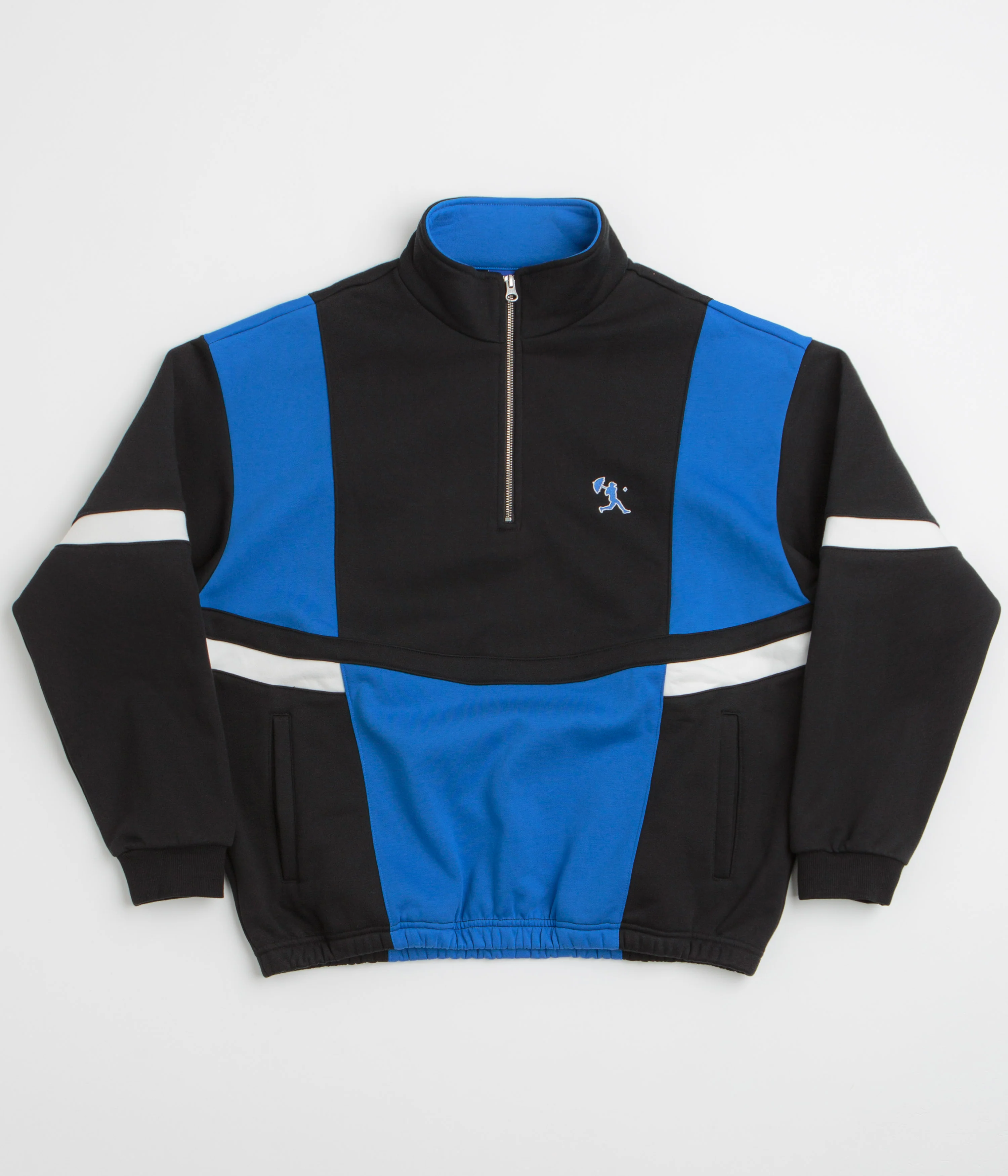 Helas Hoop Quarter Zip Sweatshirt - Blue / Black - Image 2