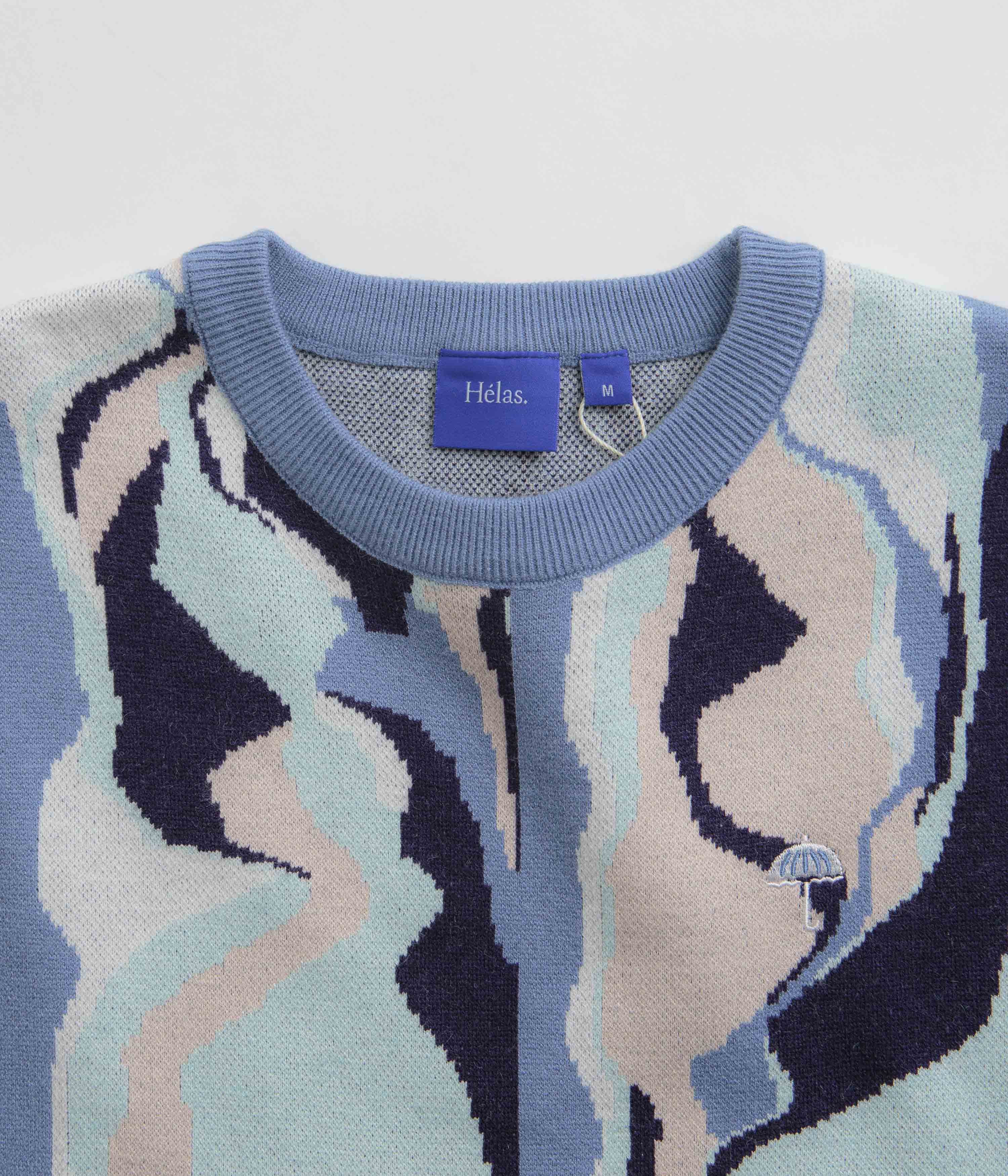 Helas Mirage Knit Crewneck Sweatshirt - Blue - Image 4