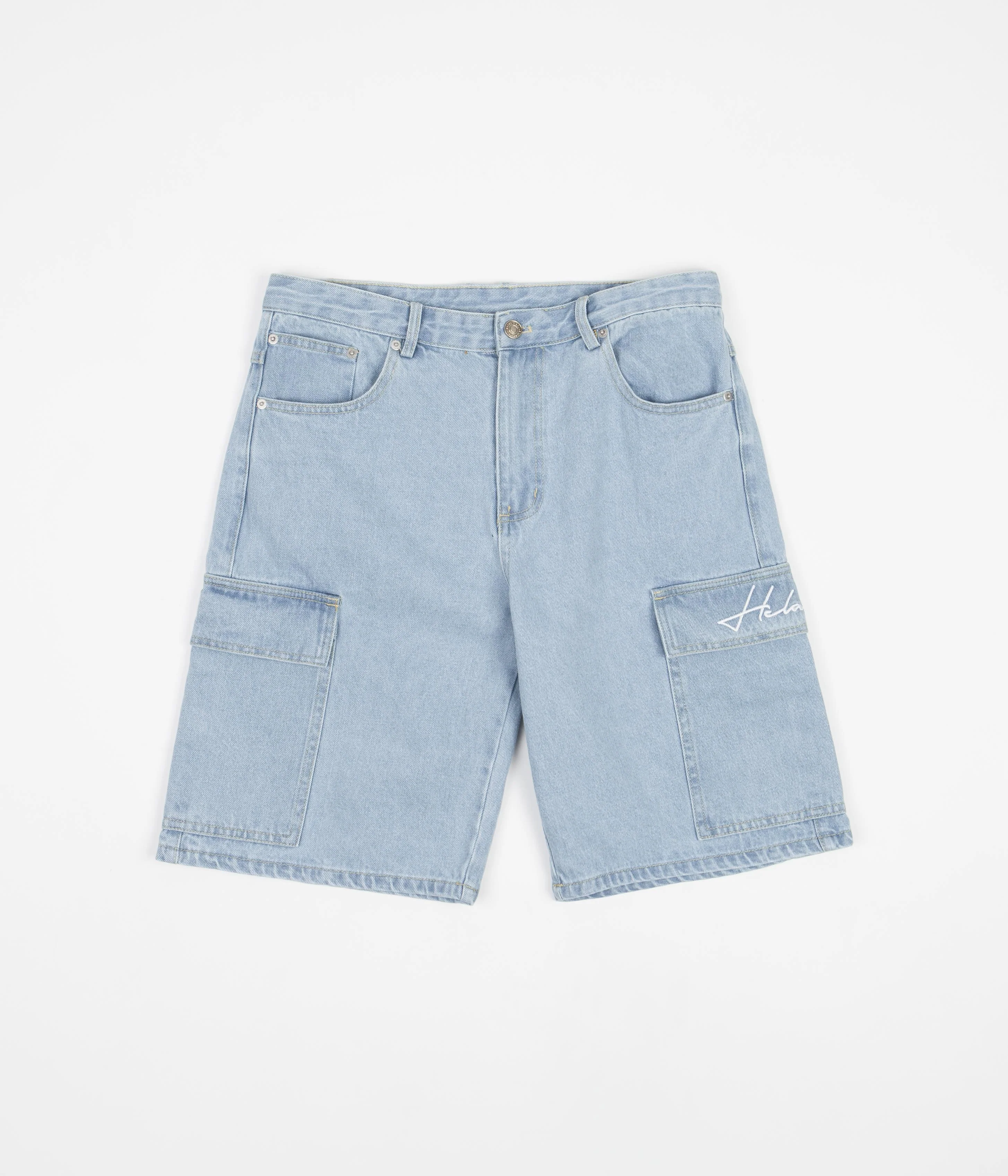 Helas Poke Denim Shorts - Blue