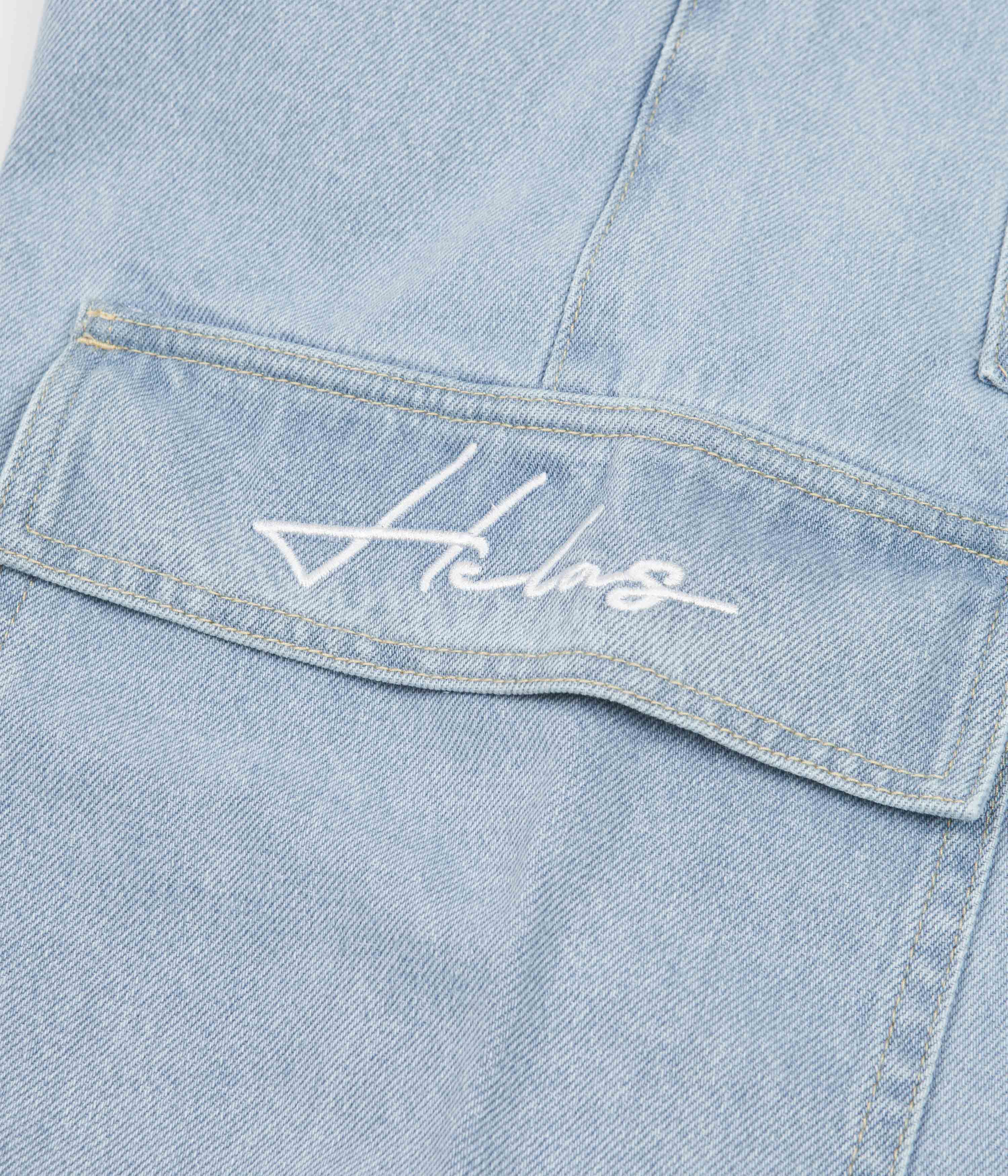 Helas Poke Denim Shorts - Blue - Image 7