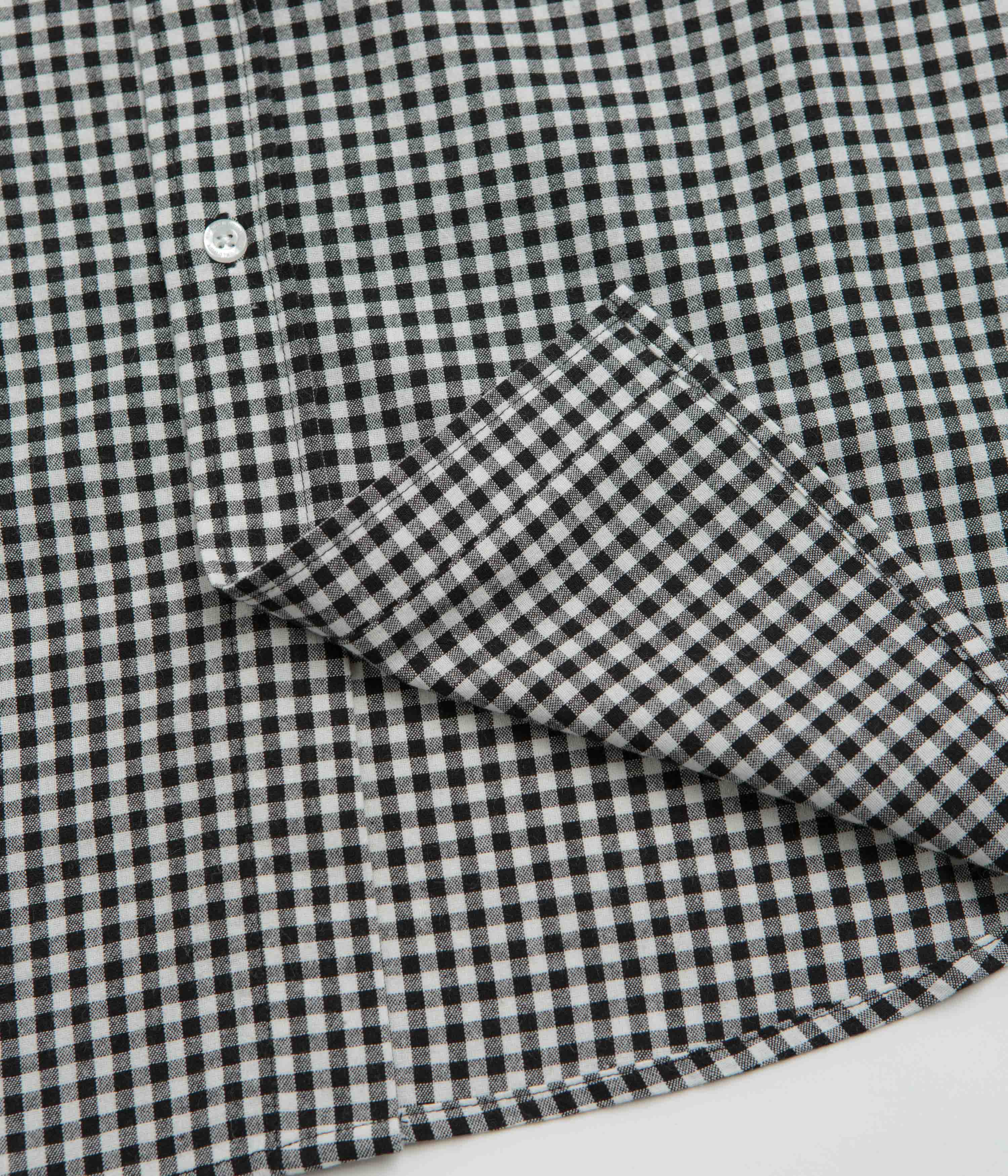 HUF 89 Micro Gingham Short Sleeve Oxford Shirt - Black / White - Image 4
