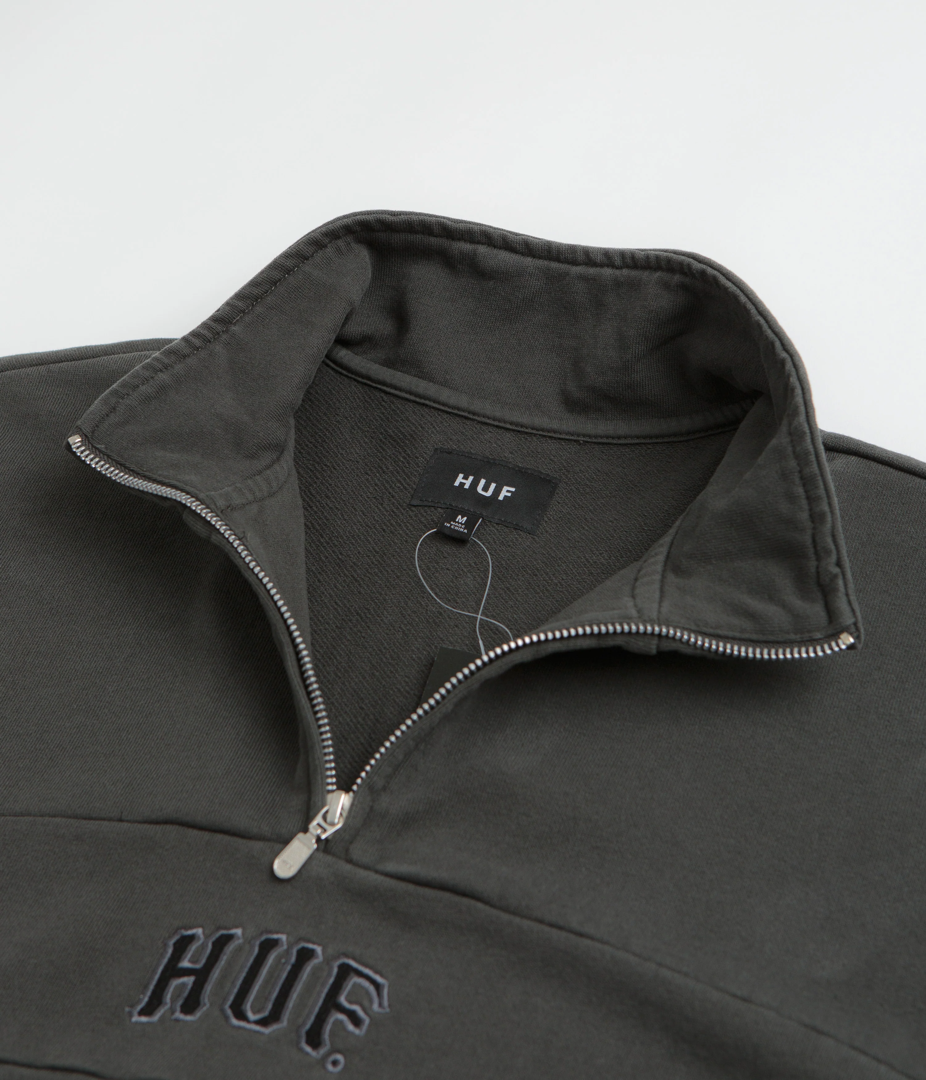 HUF Arch 1/4 Zip Fleece - Vintage Black - Image 4