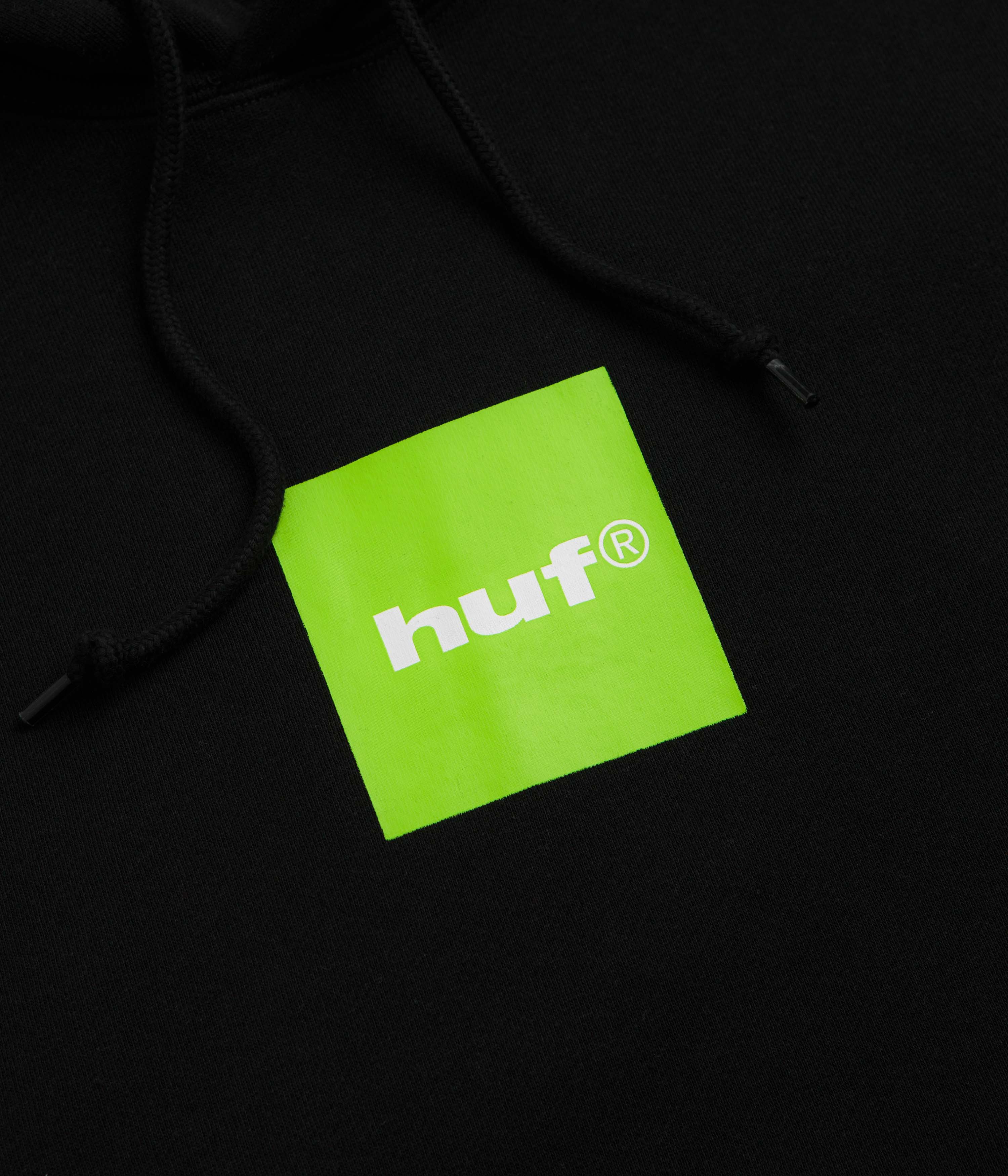 HUF Box Logo Hoodie - Black / Huf Green - Image 3
