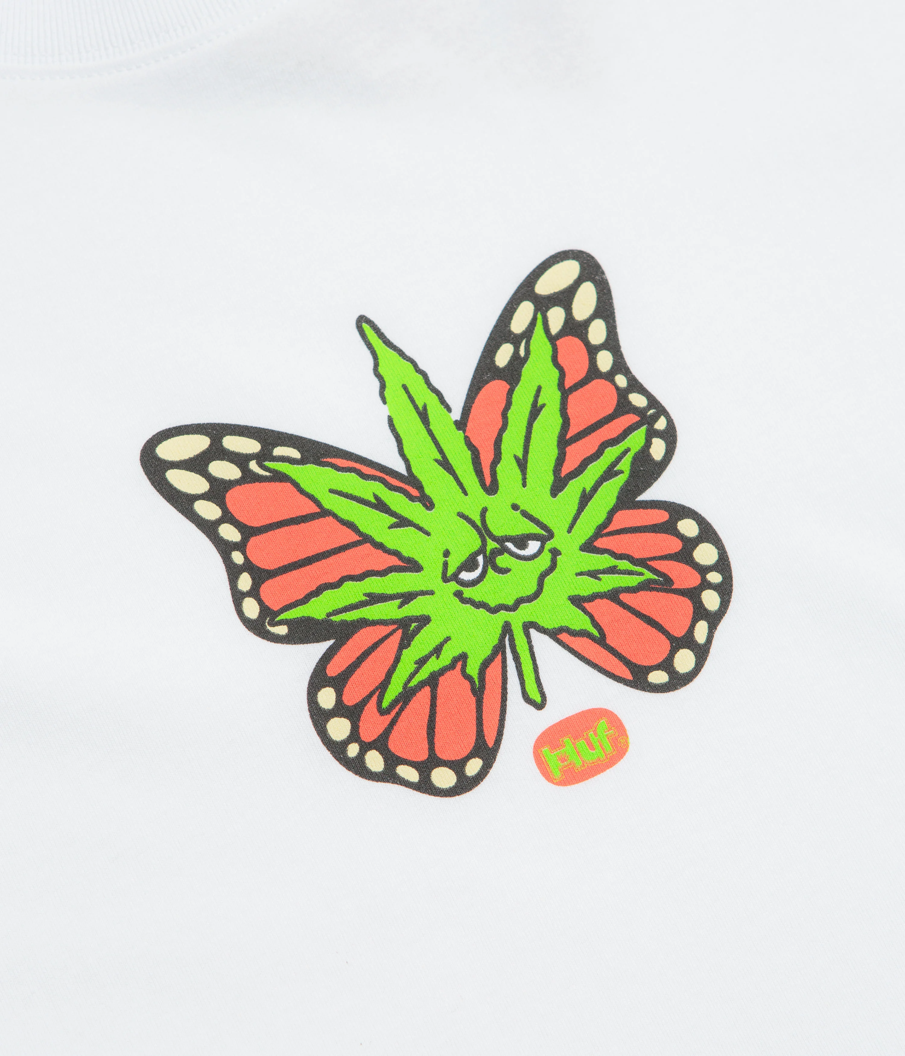 HUF Green Budderfly T-Shirt - White - Image 3