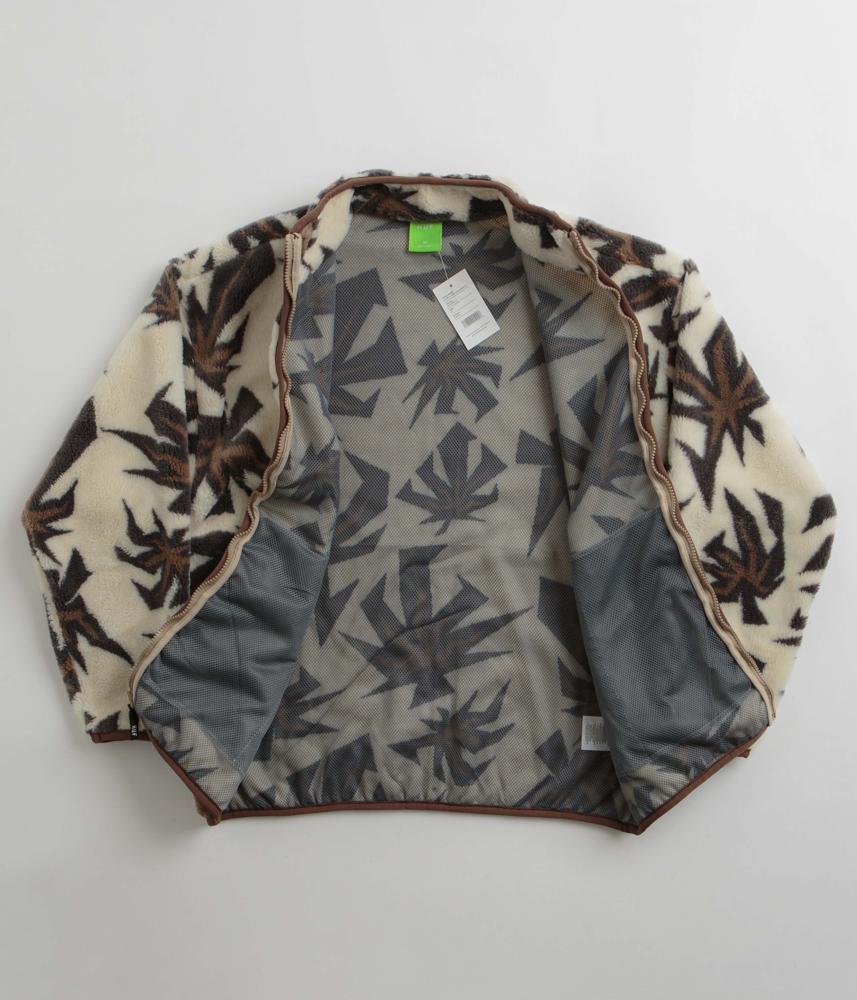 HUF Lowell Jacquard Sherpa Zip Fleece - Natural - Image 2