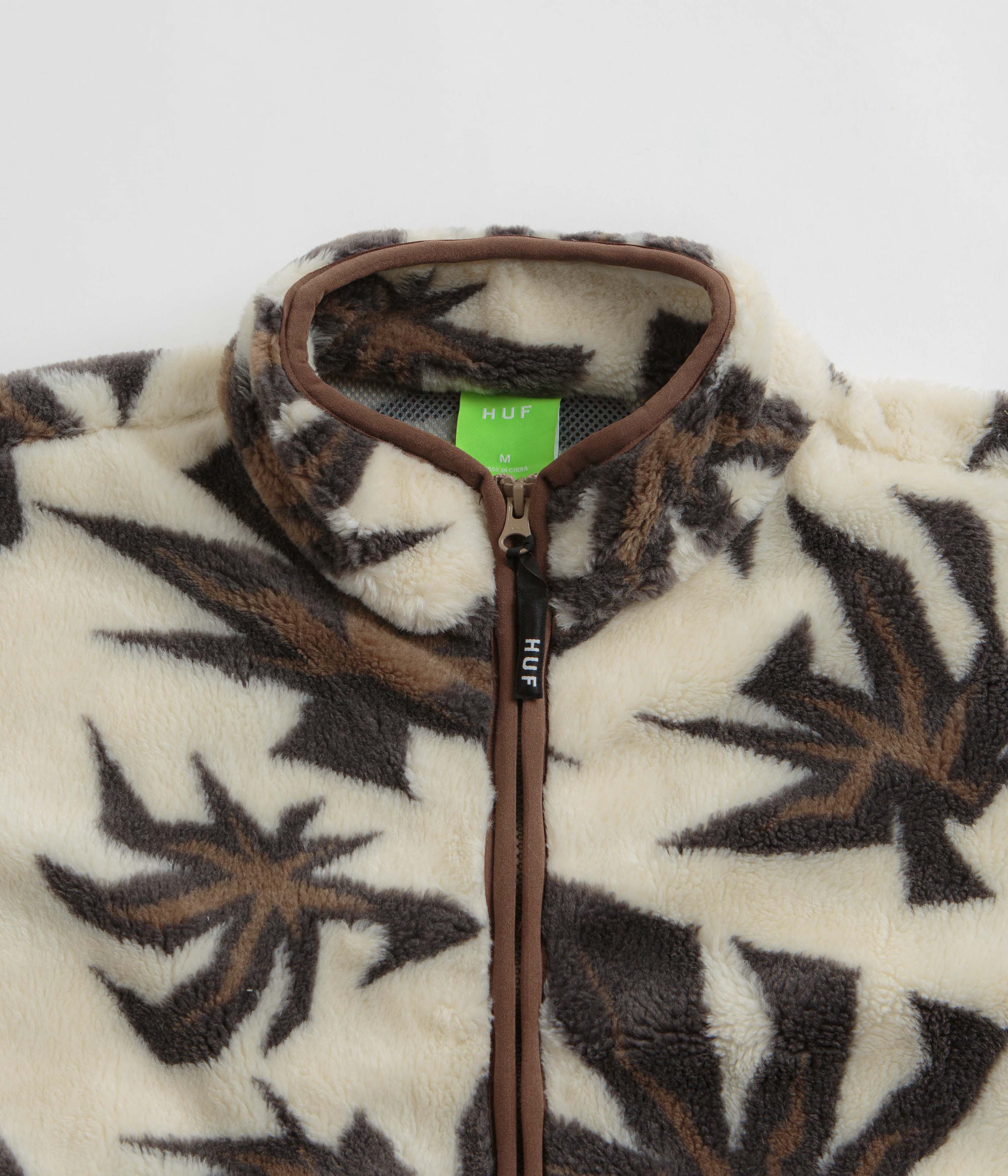 HUF Lowell Jacquard Sherpa Zip Fleece - Natural - Image 3