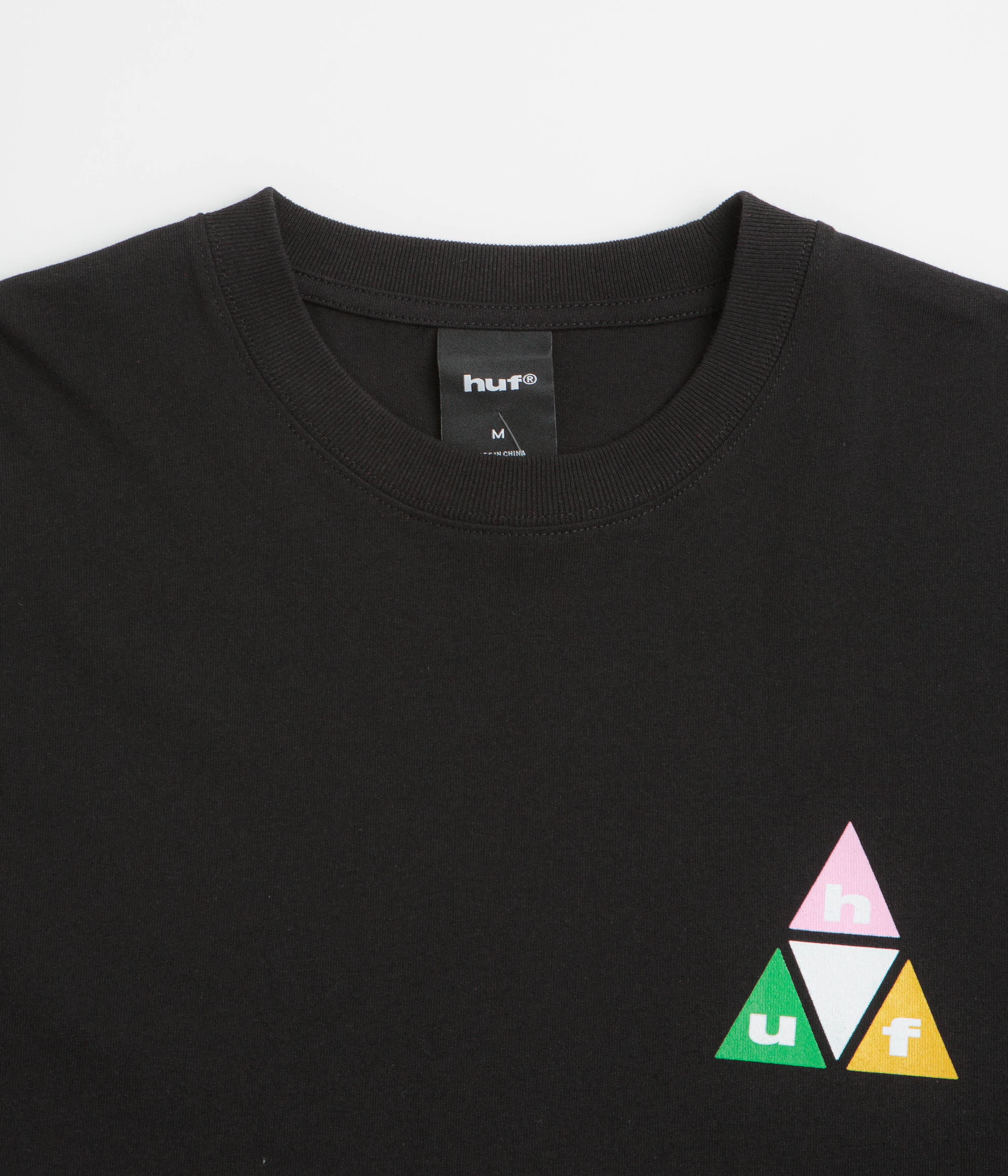 HUF Prism Triple Triangle Long Sleeve T-Shirt - Black / White - Image 3