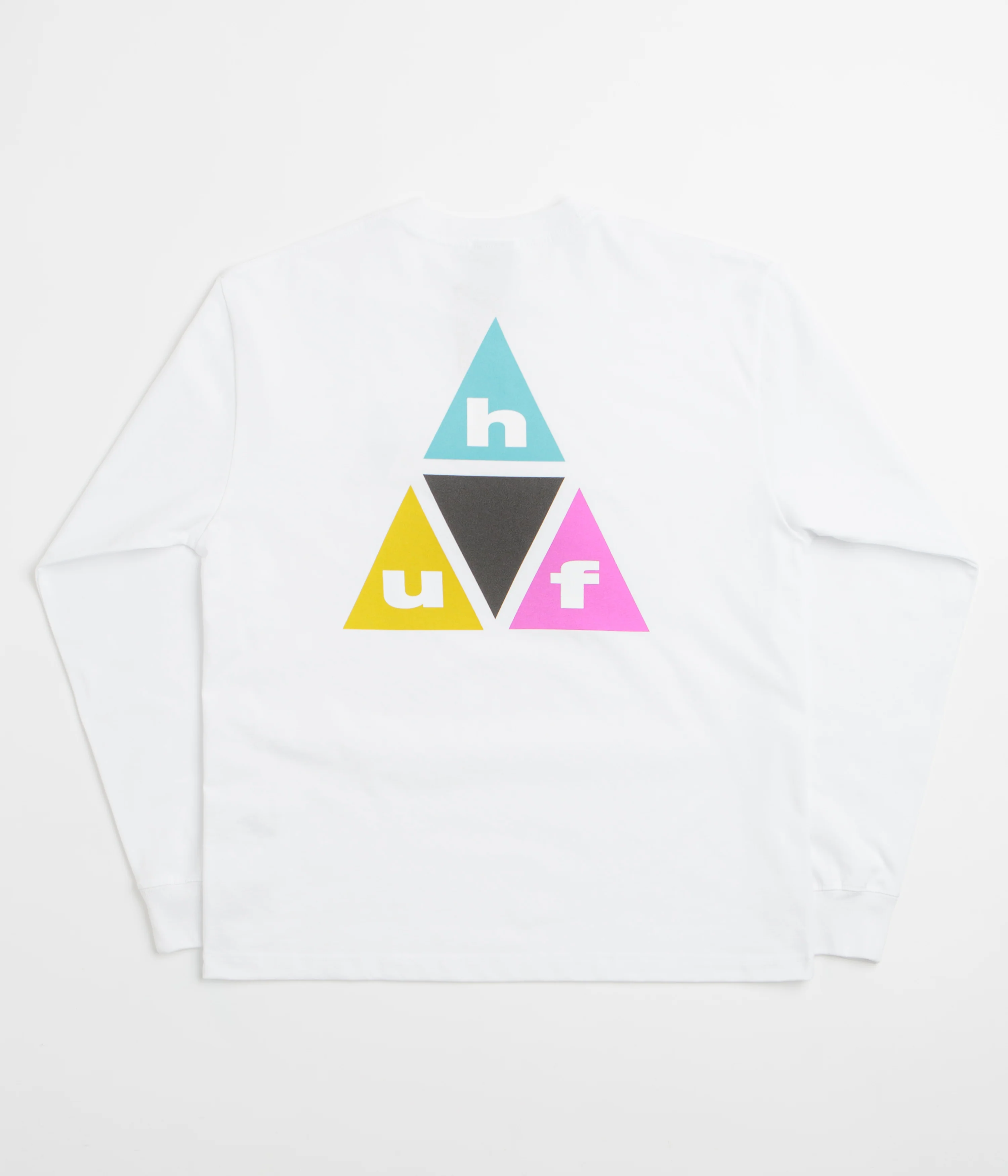 HUF Prism Triple Triangle Long Sleeve T-Shirt - White / Black