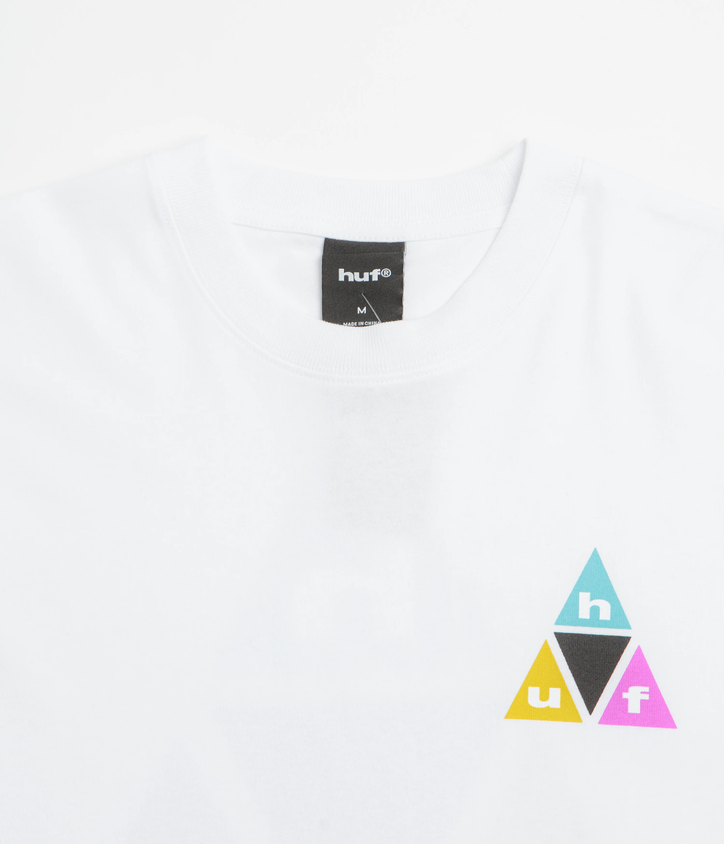 HUF Prism Triple Triangle Long Sleeve T-Shirt - White / Black - Image 3