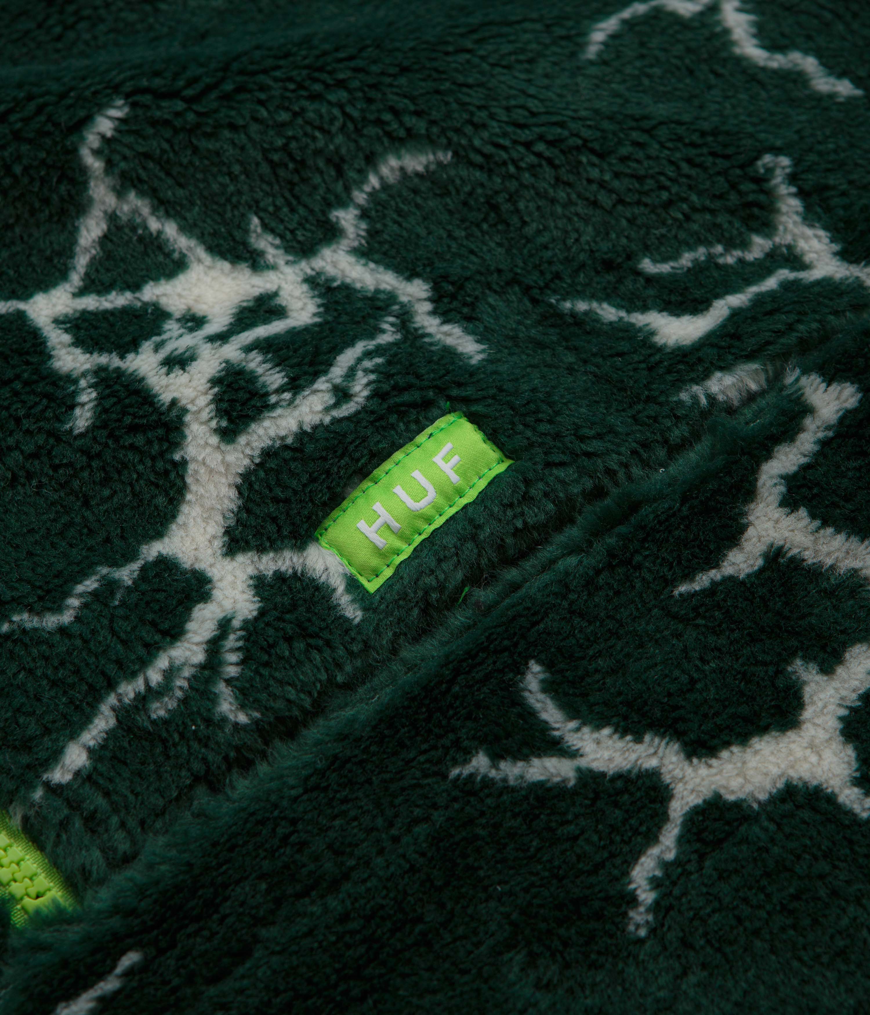 HUF Quake Sherpa 1/4 Zip Fleece - Forest Green - Image 3