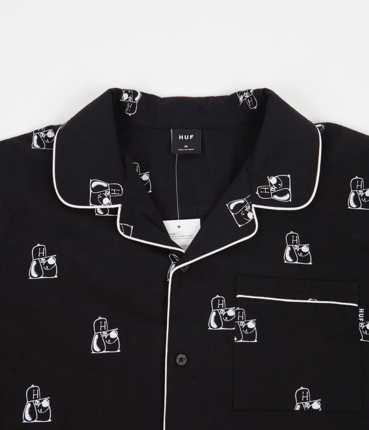 HUF Remio Dog Flannel Shirt - Black - Image 3
