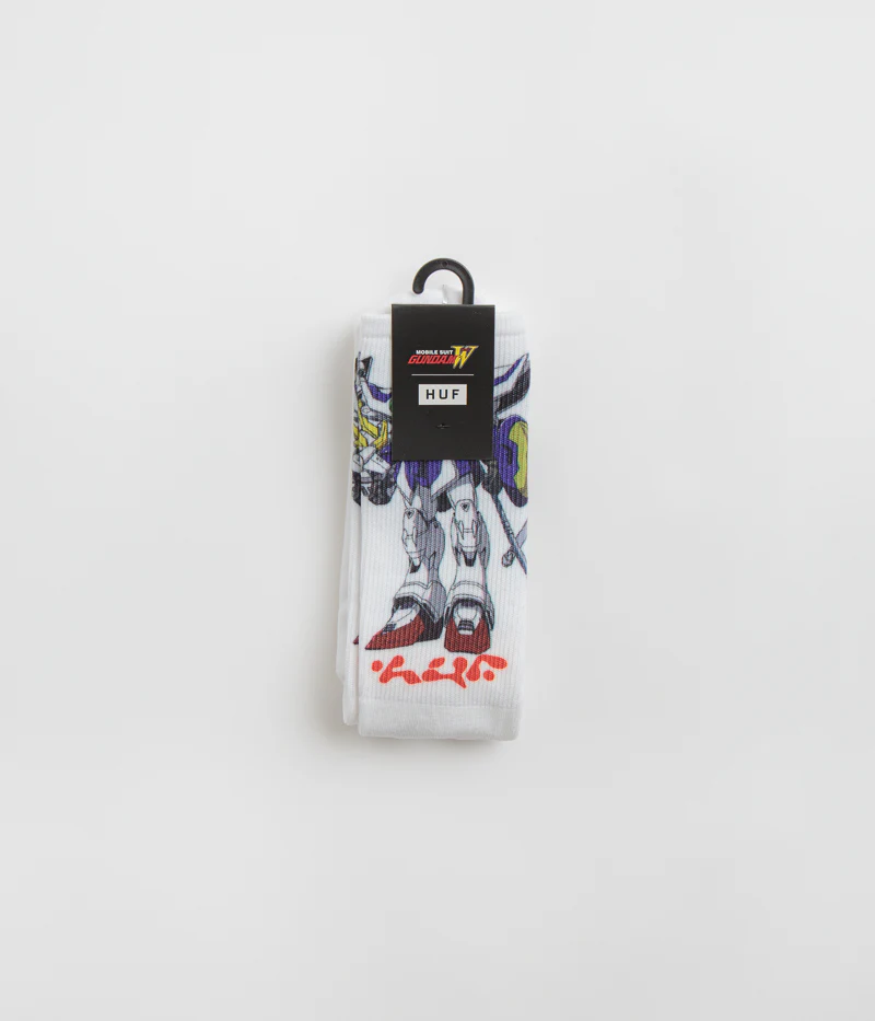 HUF Shenlong Gundam Crew Socks - White - Image 4