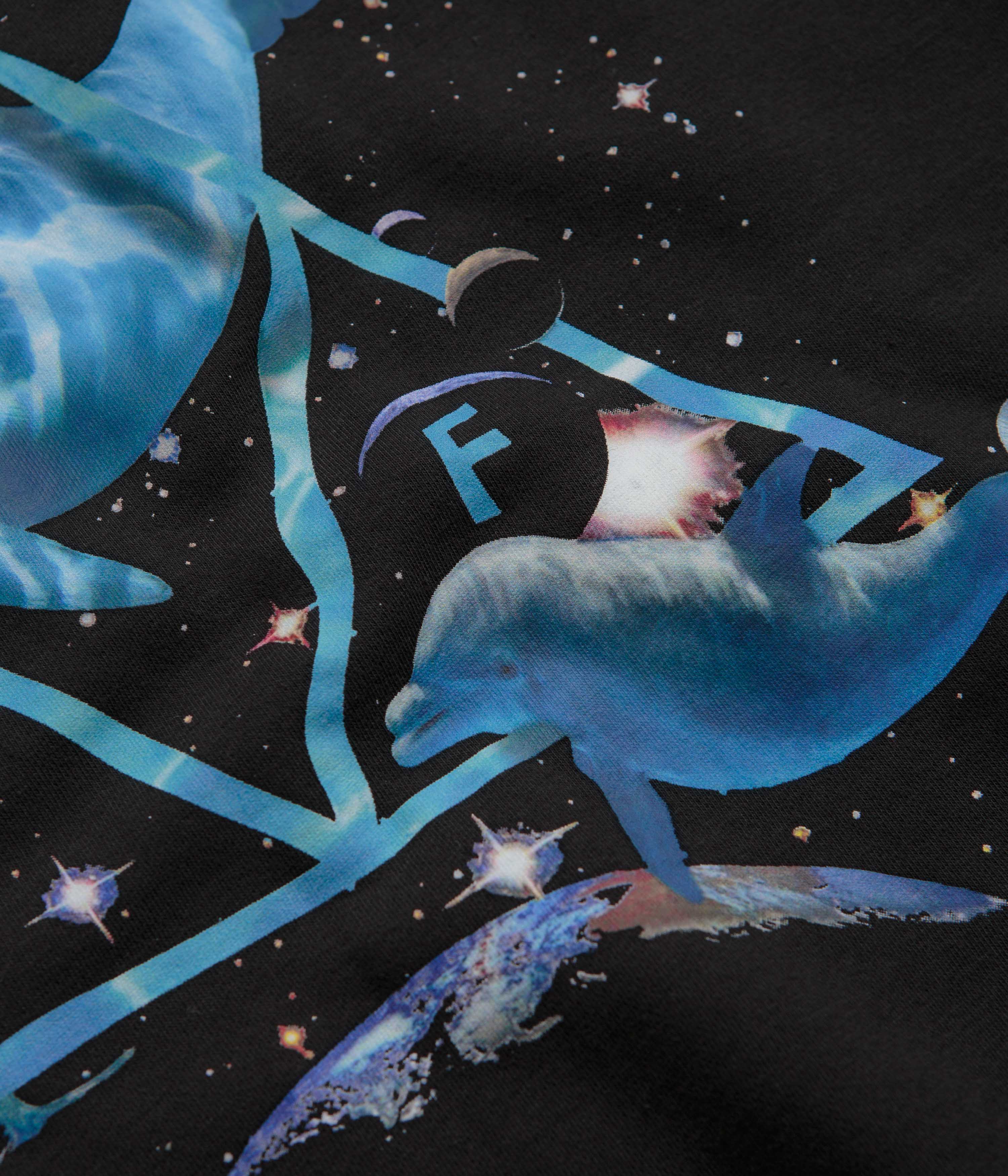 HUF Space Dolphins Wash Crewneck Sweatshirt - Black - Image 3
