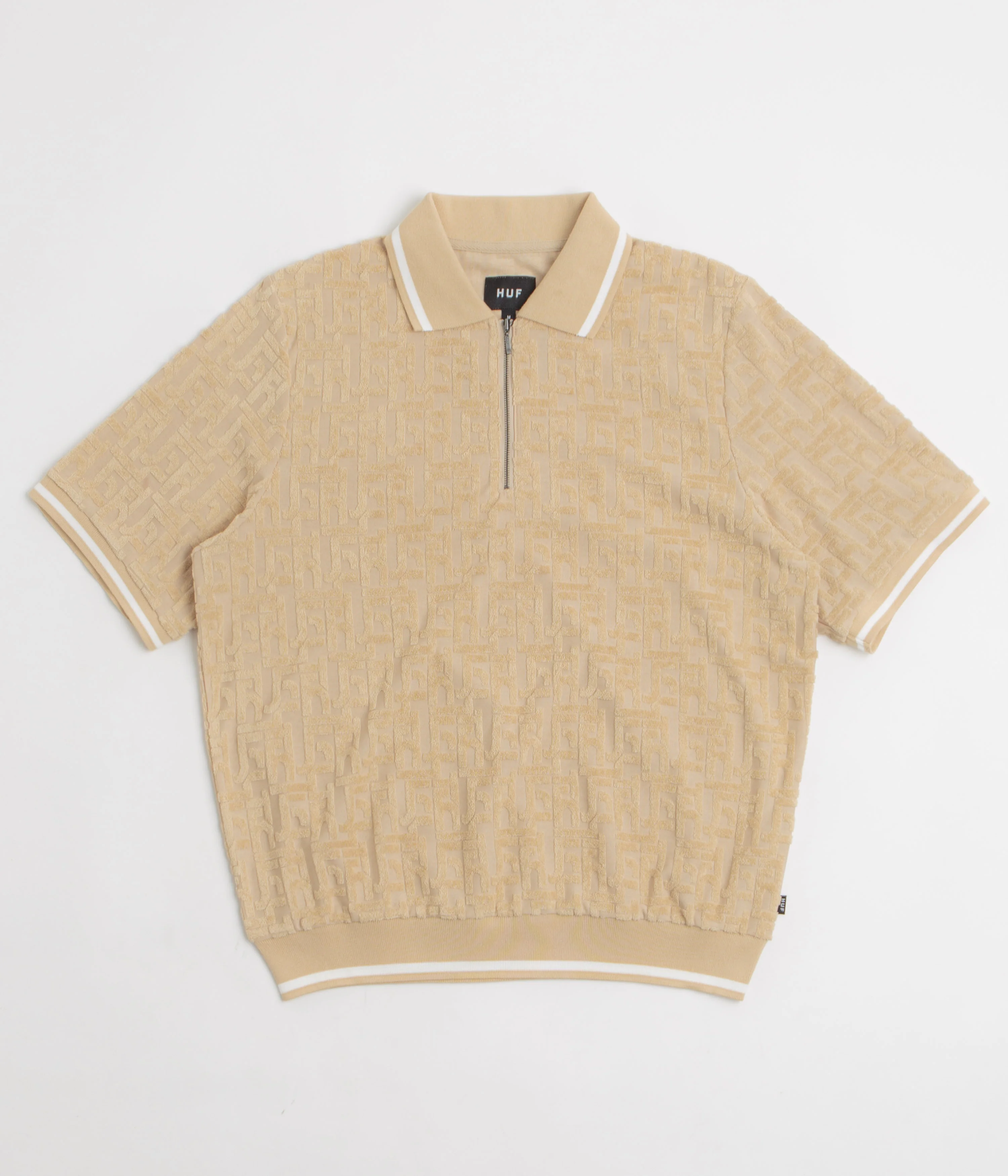 HUF Tether Jacquard 1/4 Zip Polo Shirt - Twill