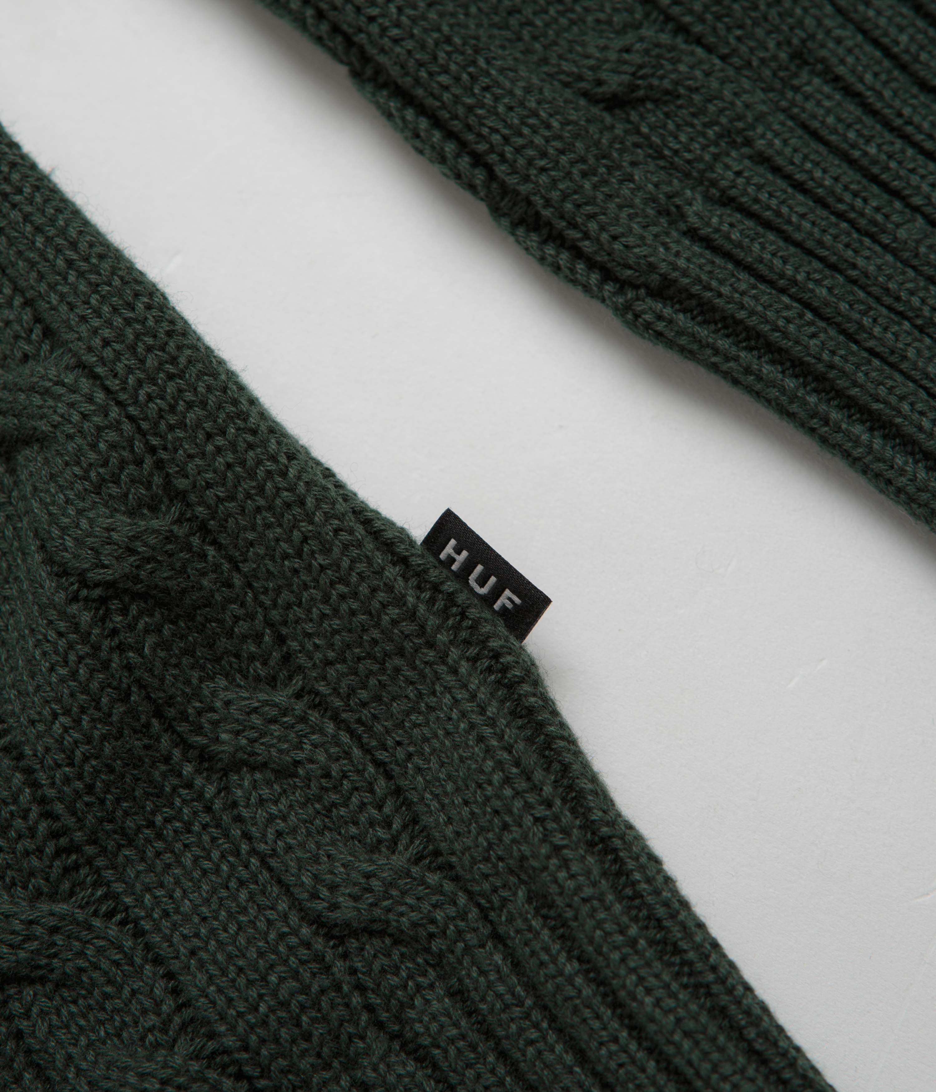 HUF TT Jacquard Cardigan - Hunter Green - Image 3