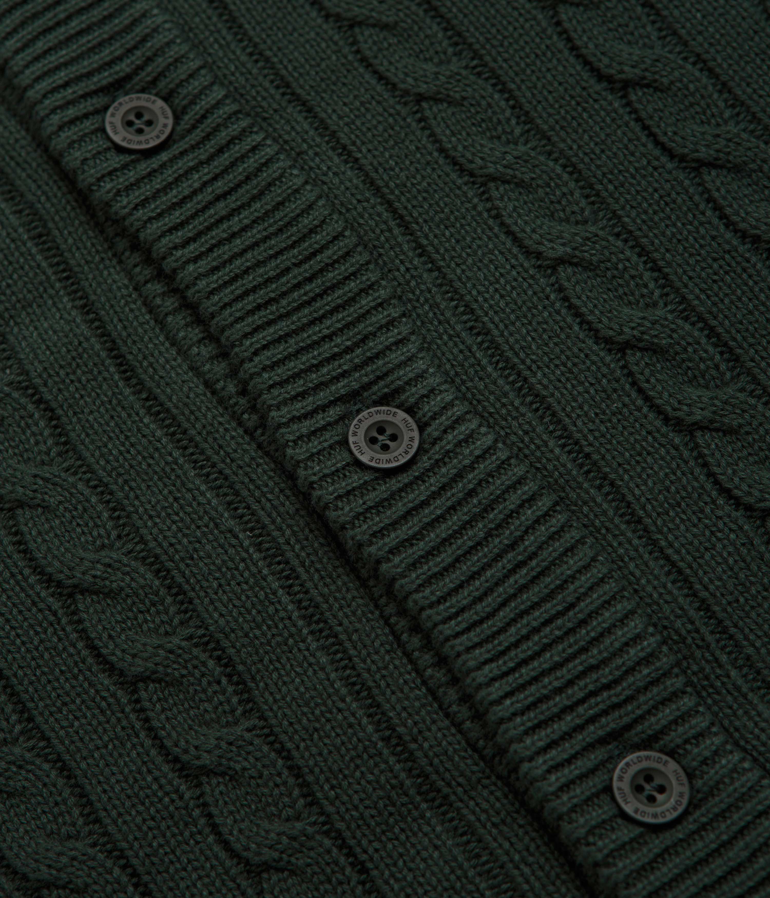 HUF TT Jacquard Cardigan - Hunter Green - Image 4