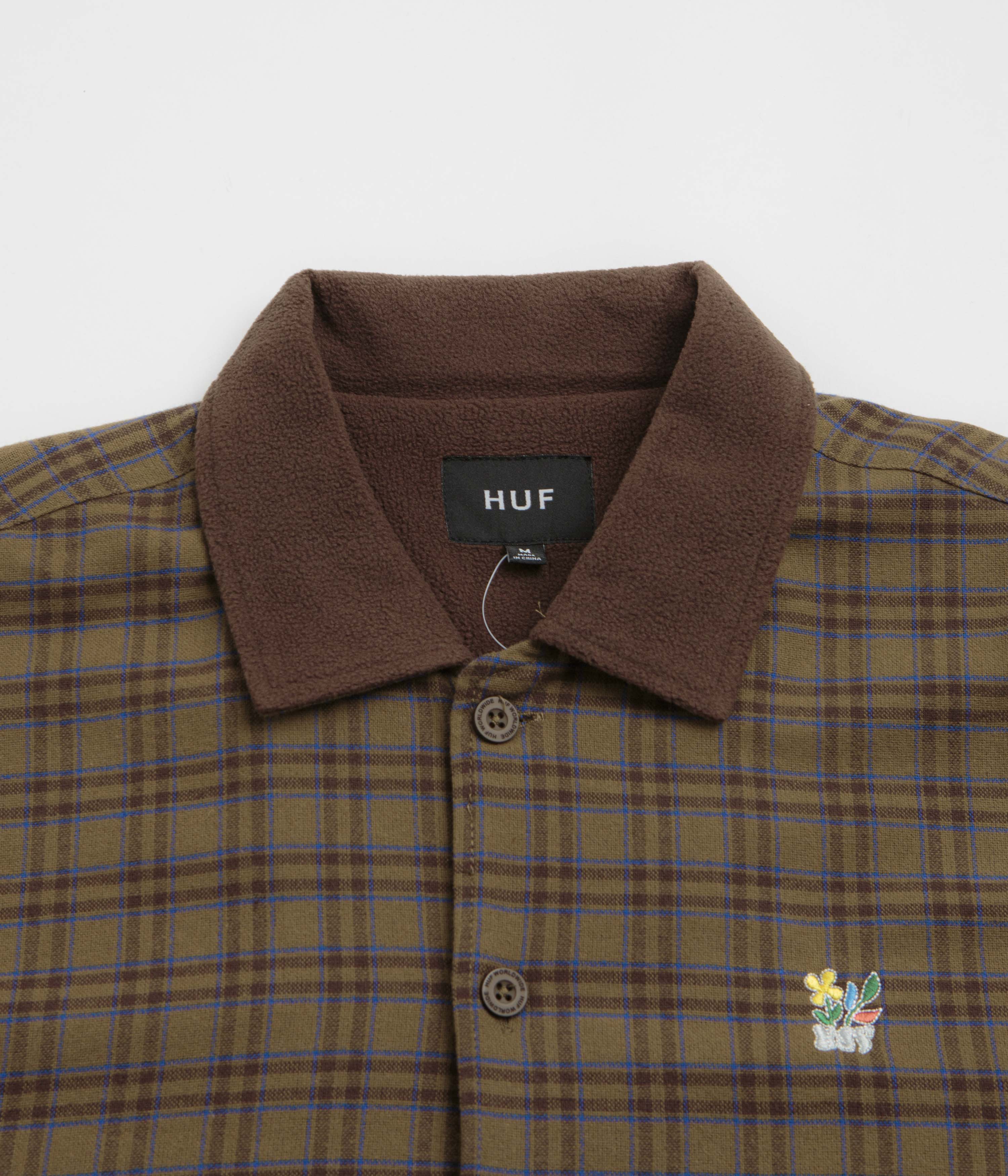 HUF Weston Fleece Lined Shirt Jacket - Espresso - Image 3