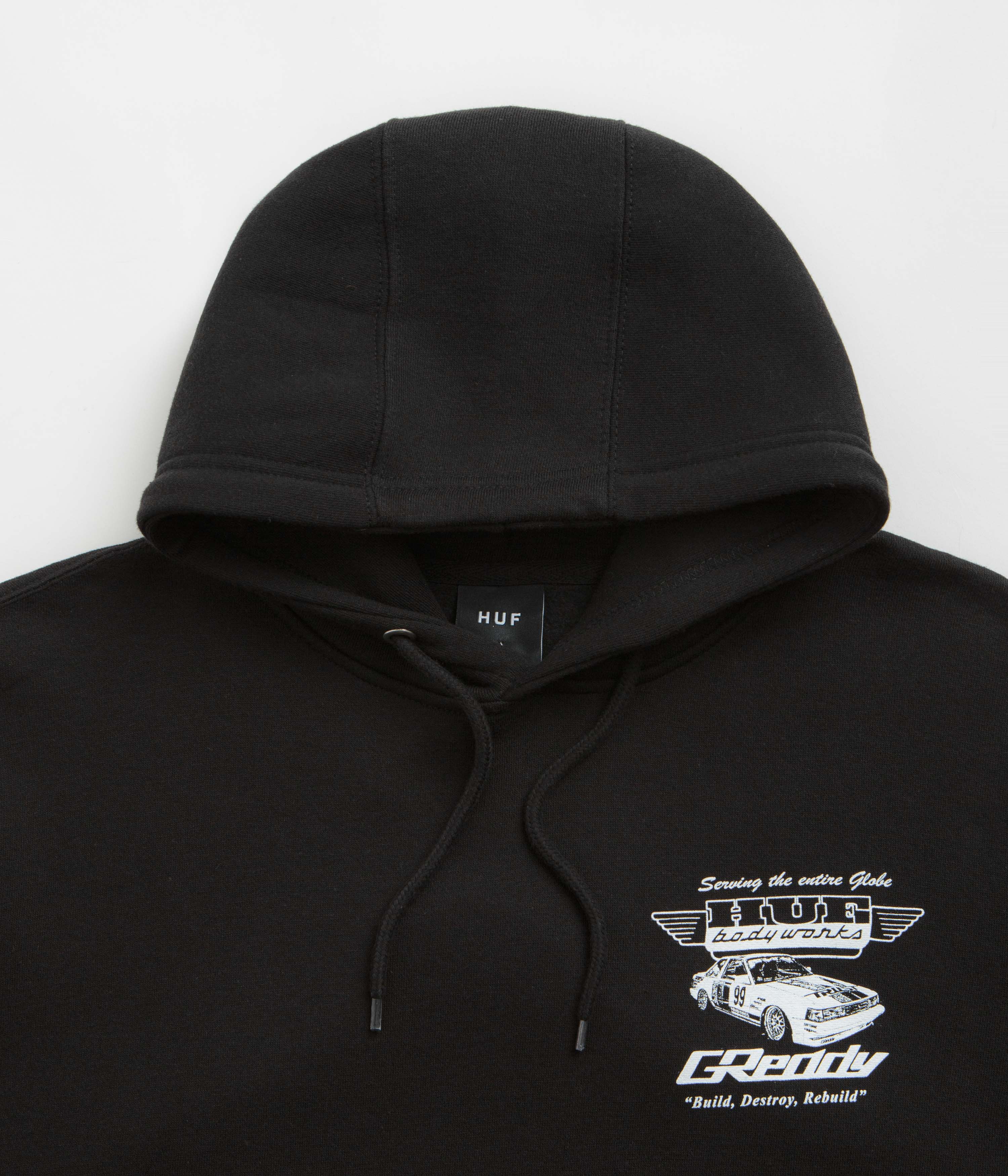 HUF x GReddy Body Works Hoodie - Black - Image 3
