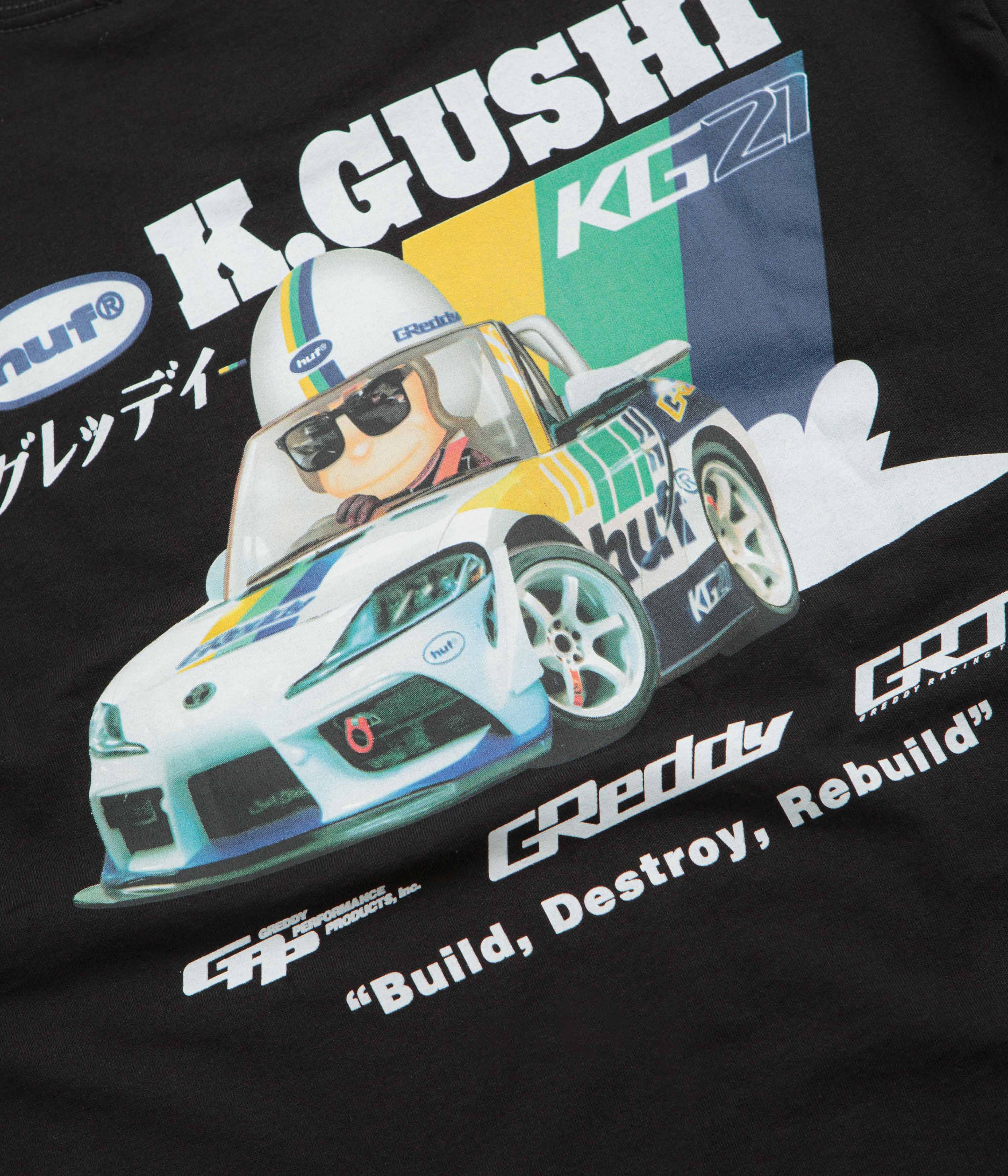HUF x GReddy Gushi T-Shirt - Black - Image 5