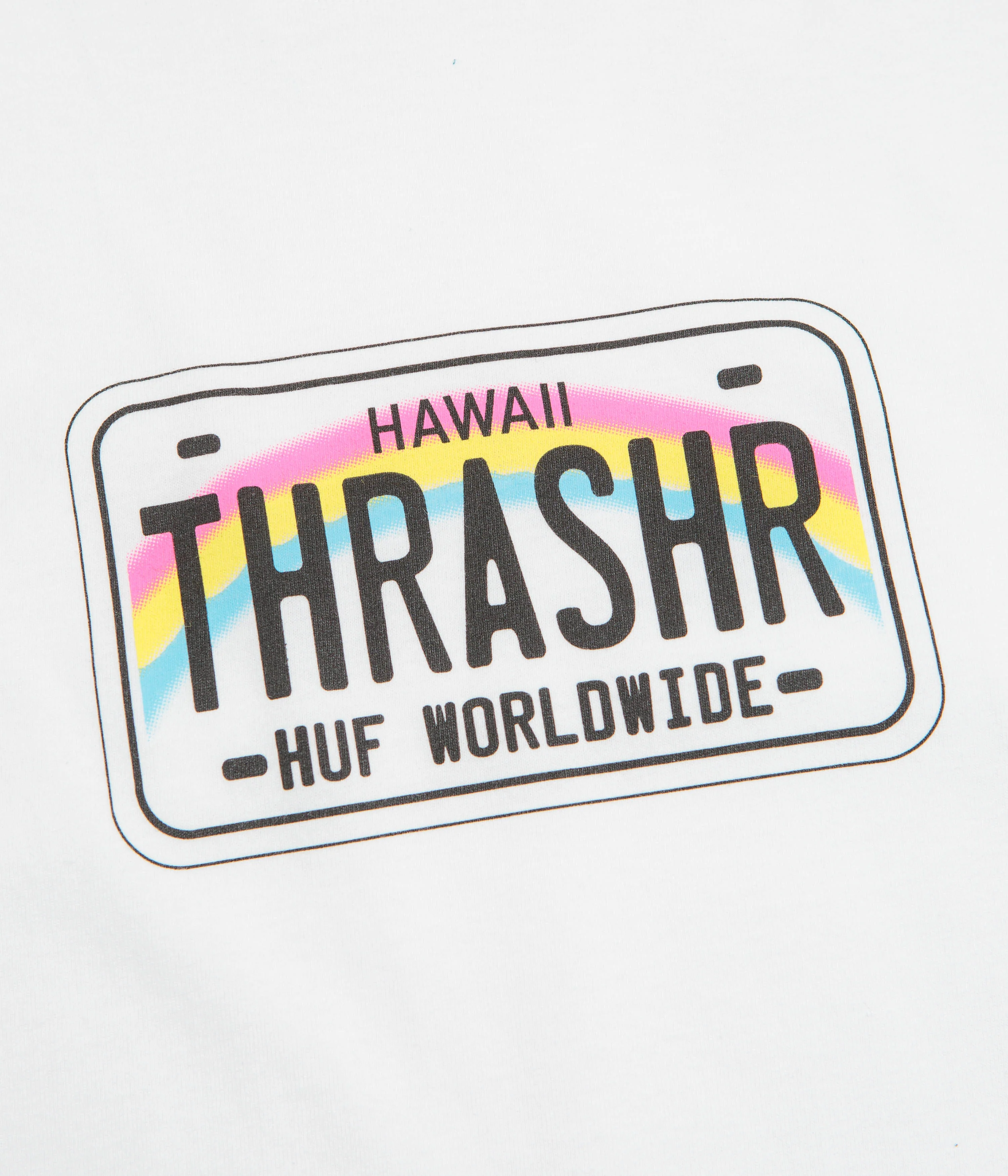 HUF x Thrasher License Plate T-Shirt - White - Image 2
