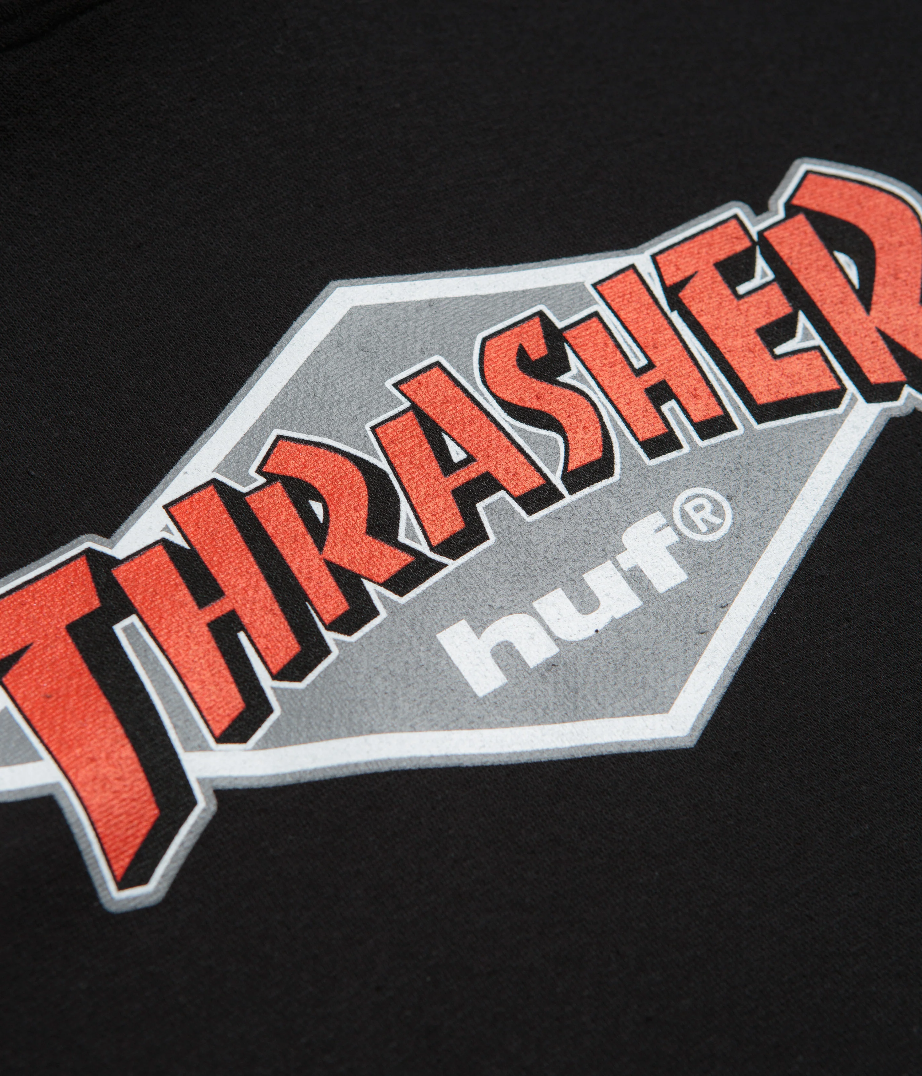 HUF x Thrasher Logo Hoodie - Black - Image 3