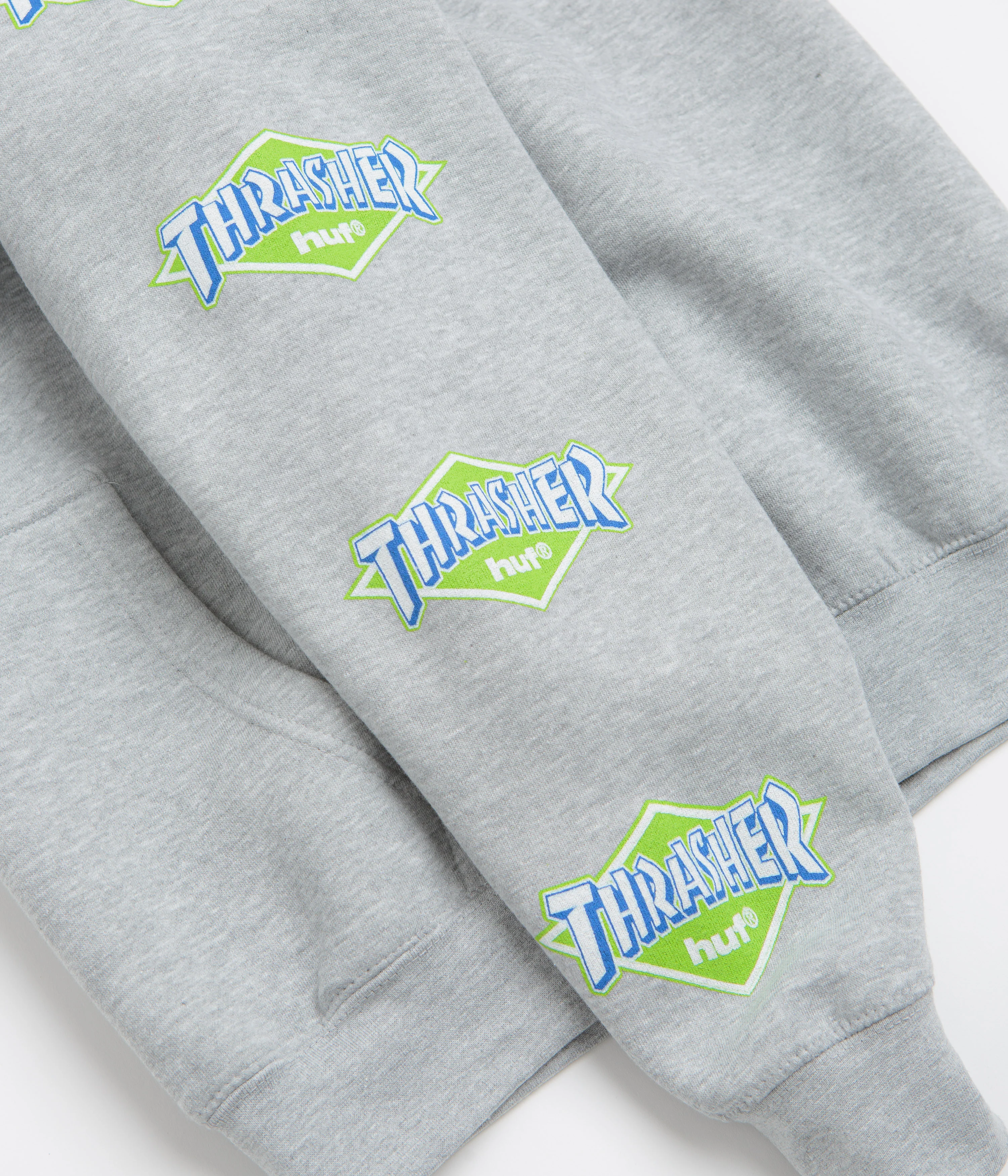 HUF x Thrasher Logo Hoodie - Heather Grey - Image 4