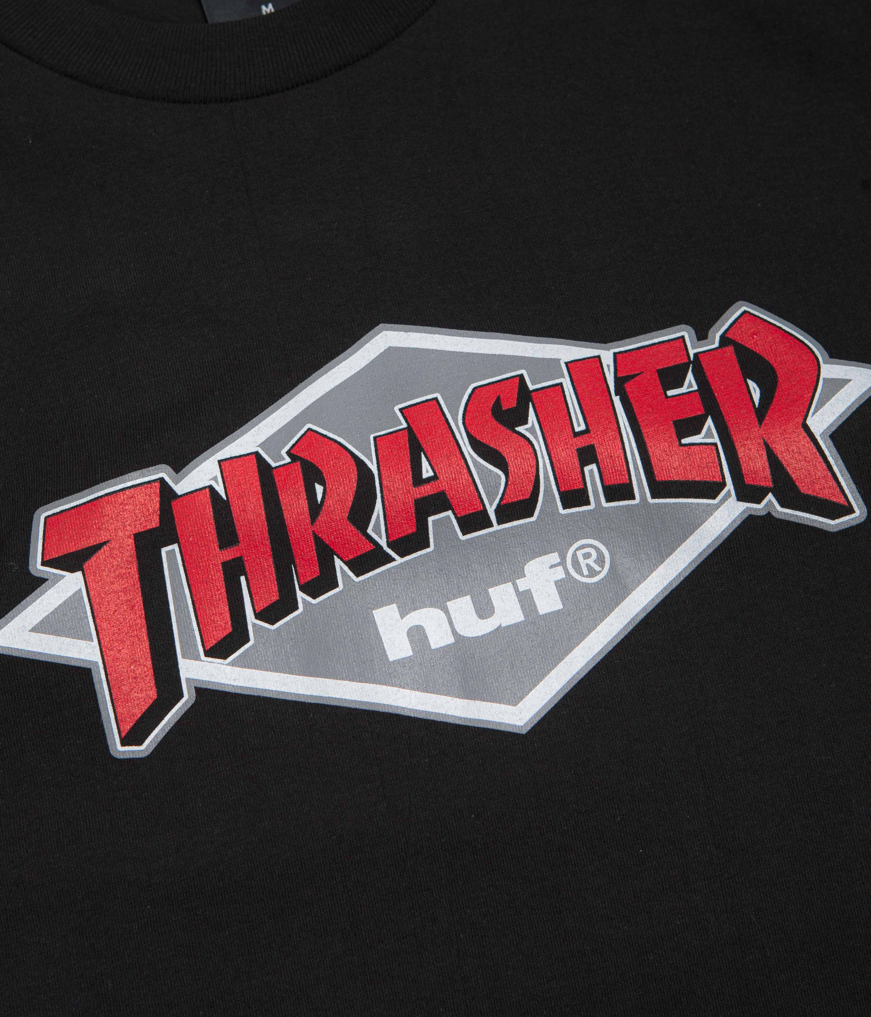 HUF x Thrasher Logo T-Shirt - Black - Image 2
