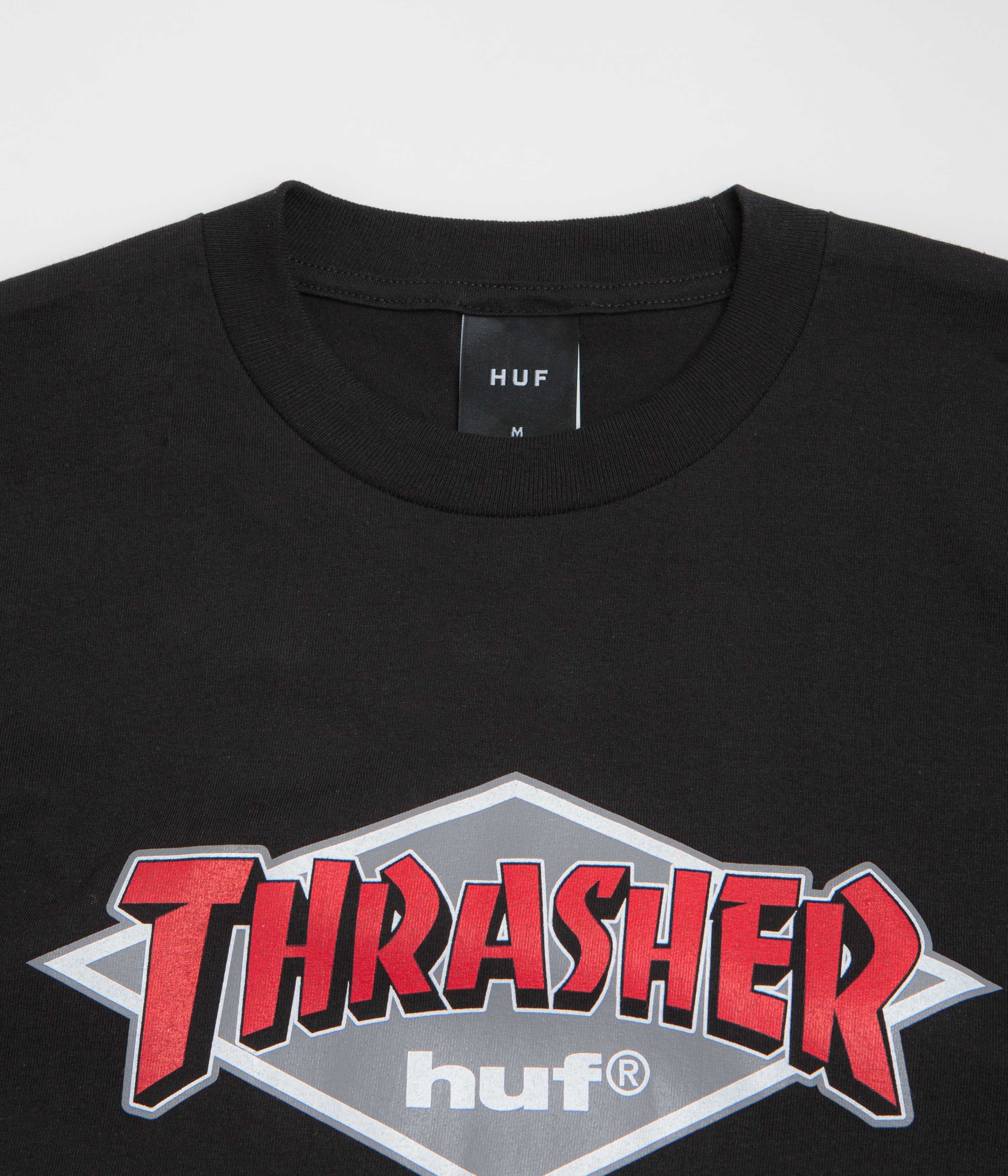 HUF x Thrasher Logo T-Shirt - Black - Image 3