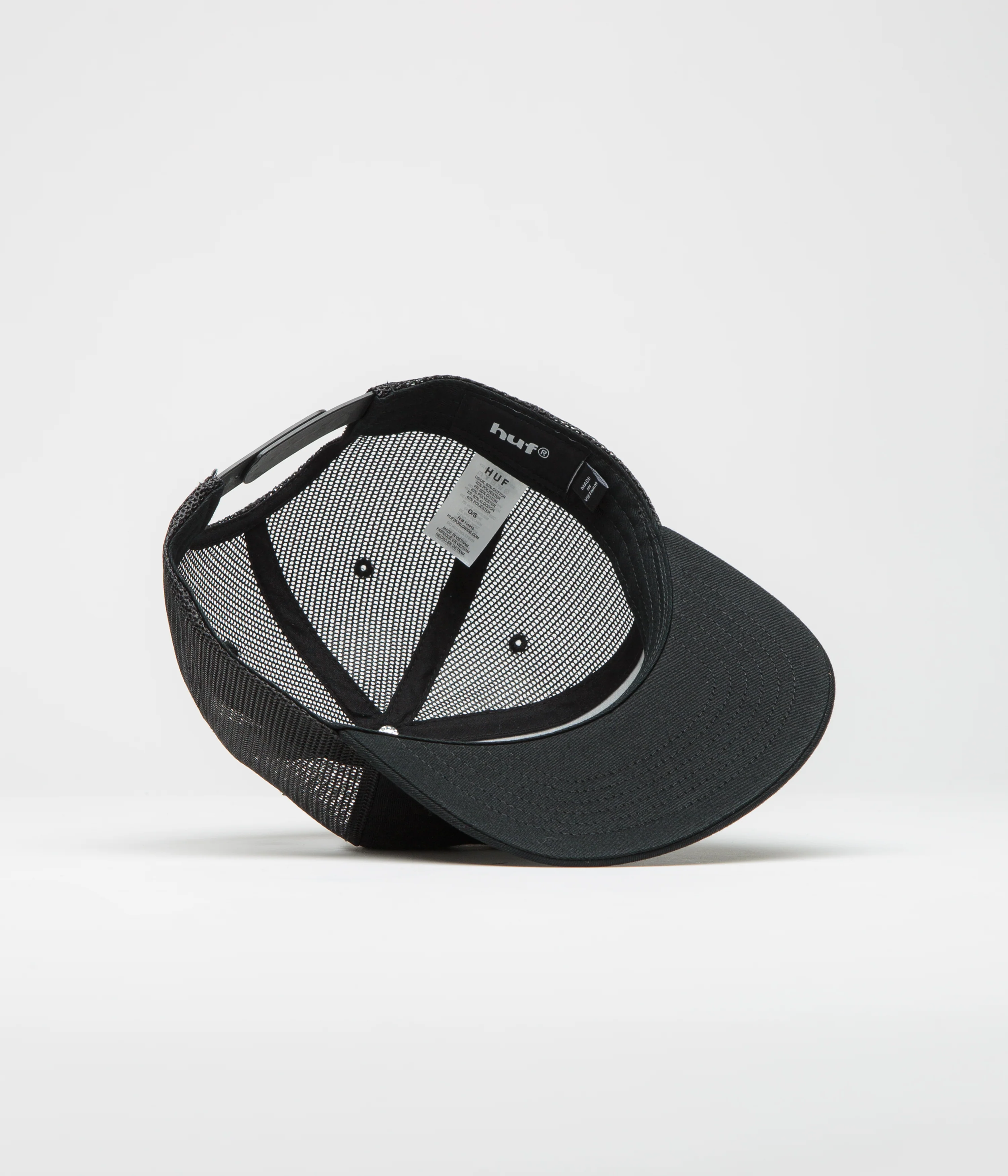 HUF x Thrasher Logo Twill Trucker Cap - Black - Image 4
