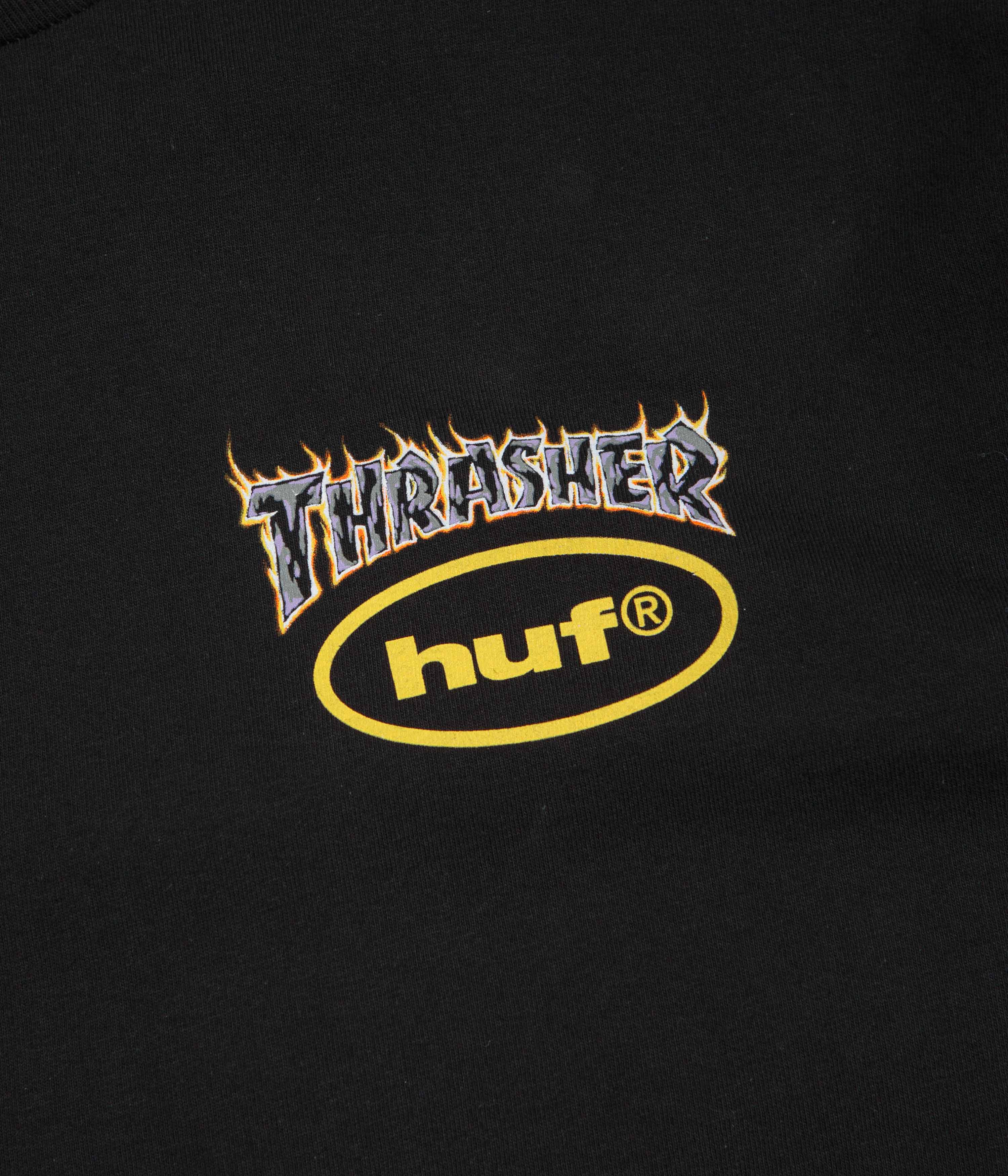 HUF x Thrasher Meltdown T-Shirt - Black - Image 3