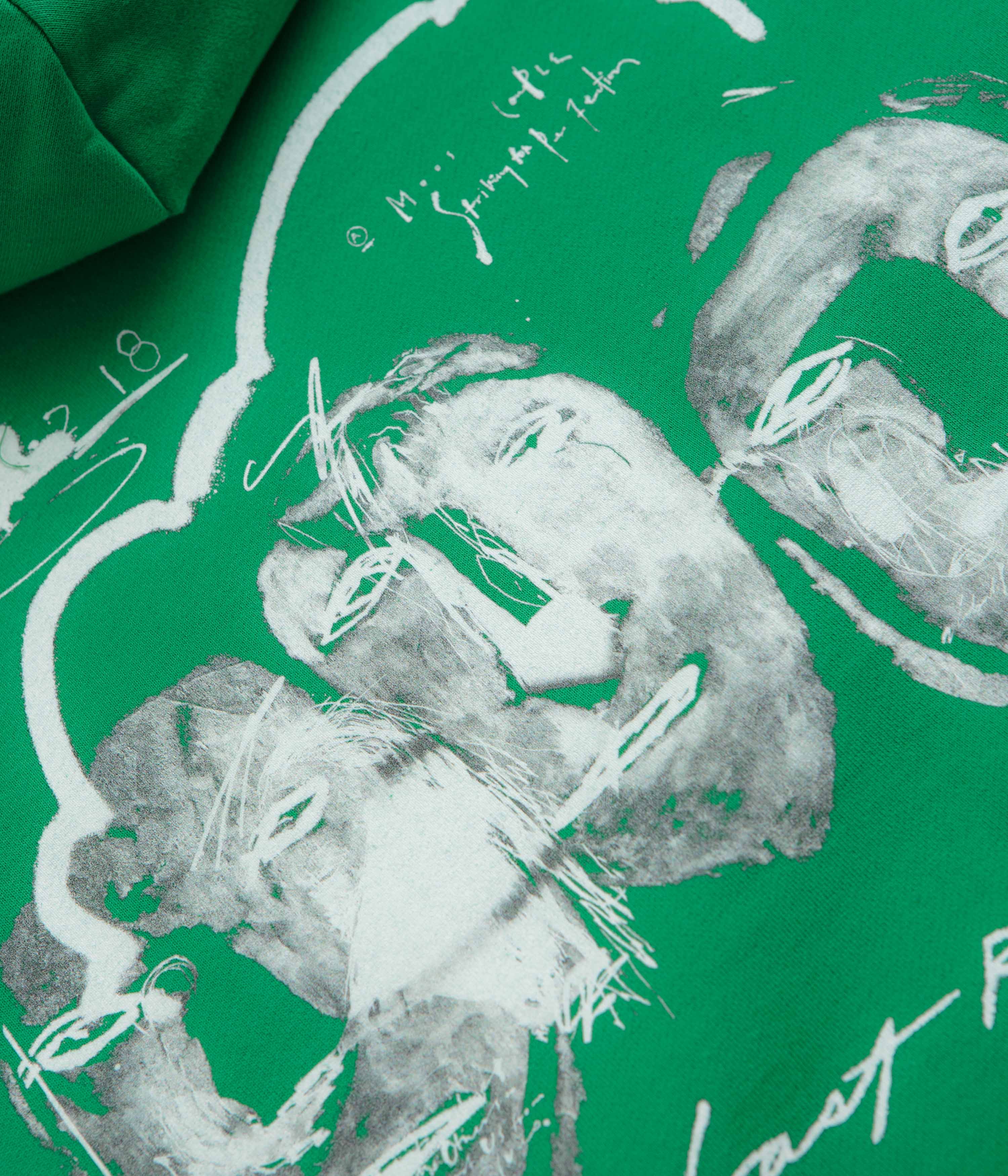 Last Resort AB x Julian Smith Heads Hoodie - Kelly Green / White - Image 5