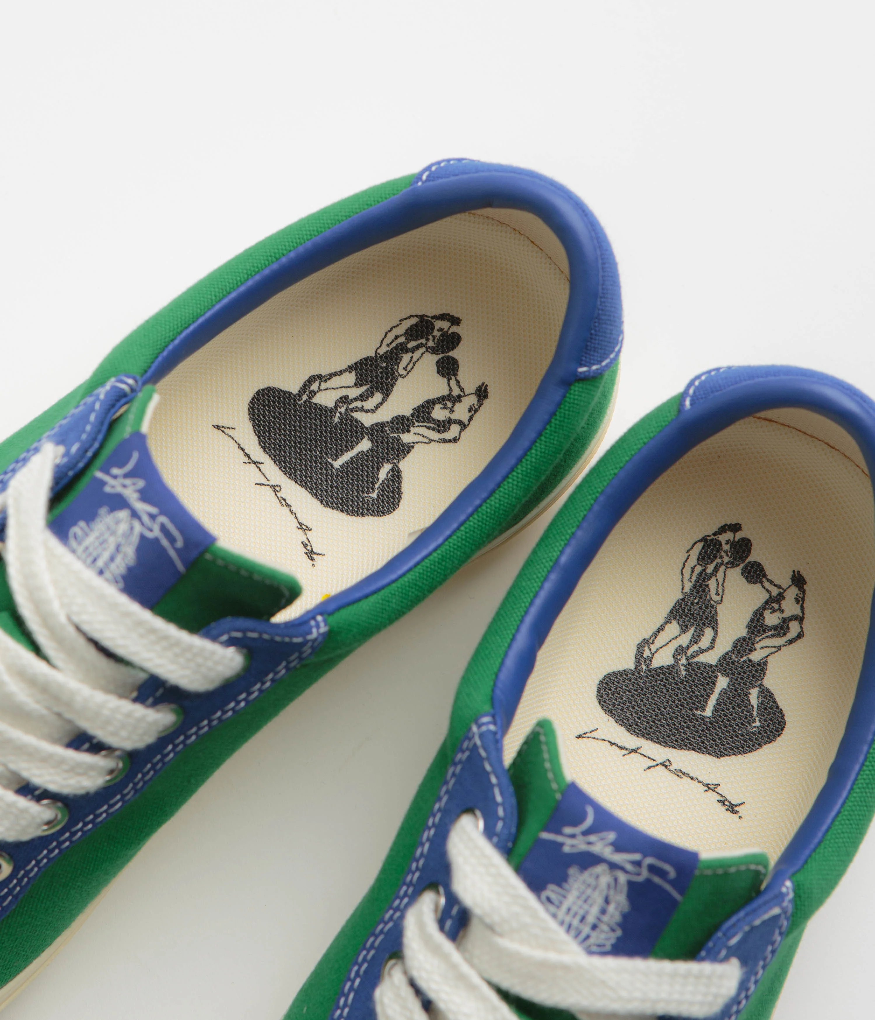 Last Resort AB x Julian Smith VM001 Canvas Shoes - Kelly Green / Klein Blue - Image 3