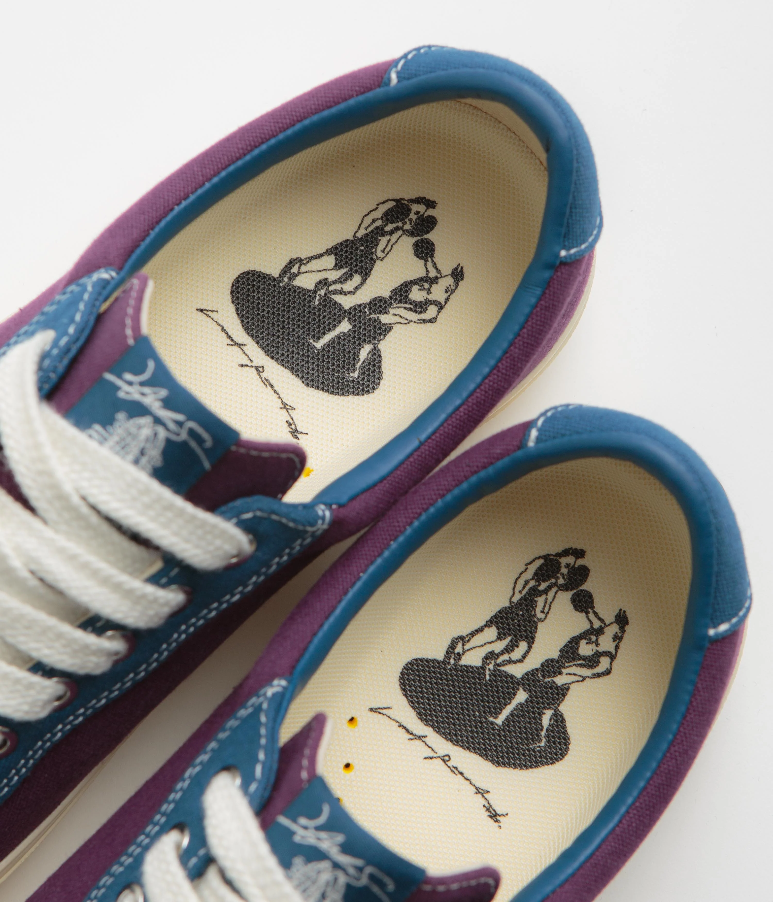 Last Resort AB x Julian Smith VM001 Canvas Shoes - Plum / Dirty Blue - Image 3