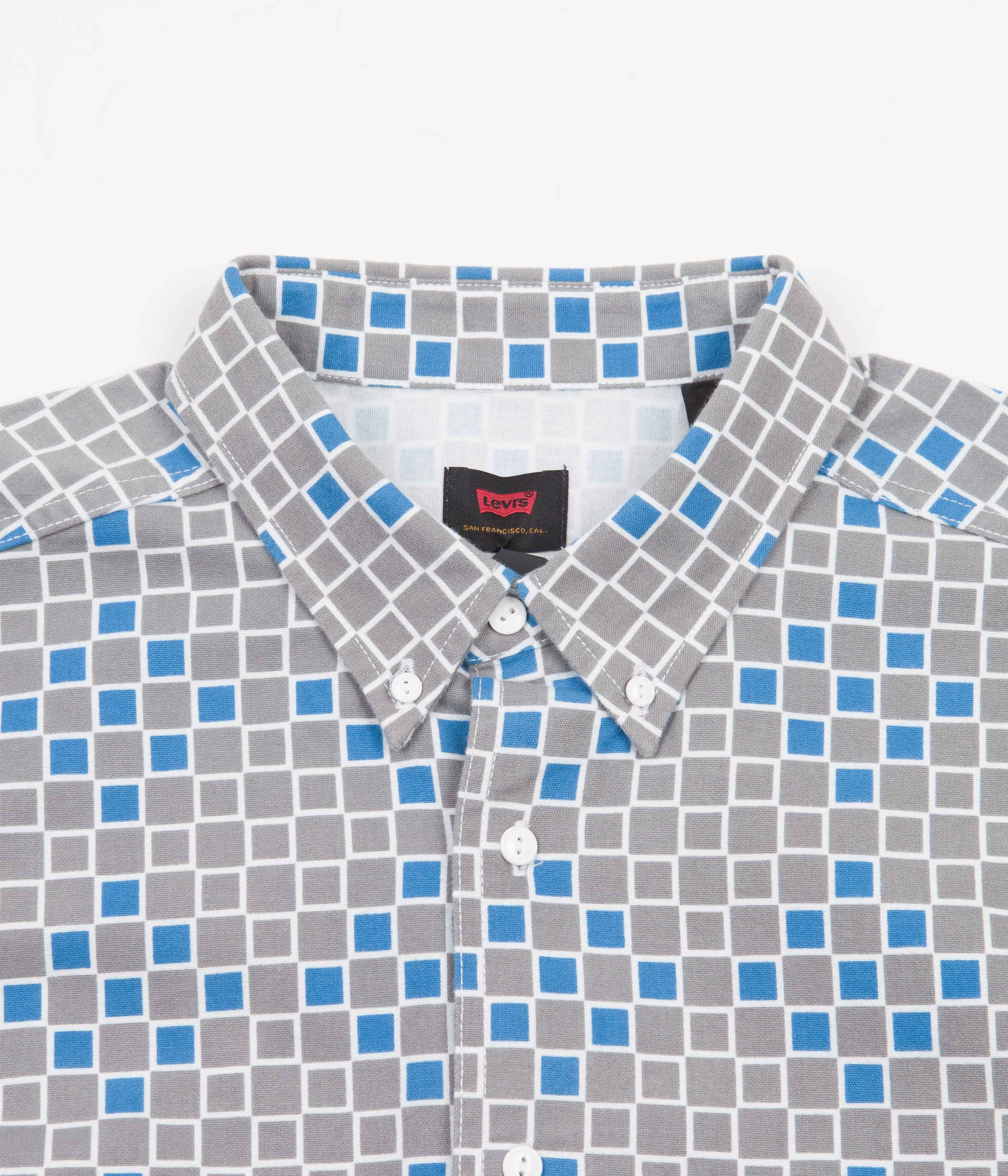 Levi's® Skate Woven Shirt - Grey / Blue Squares - Image 4