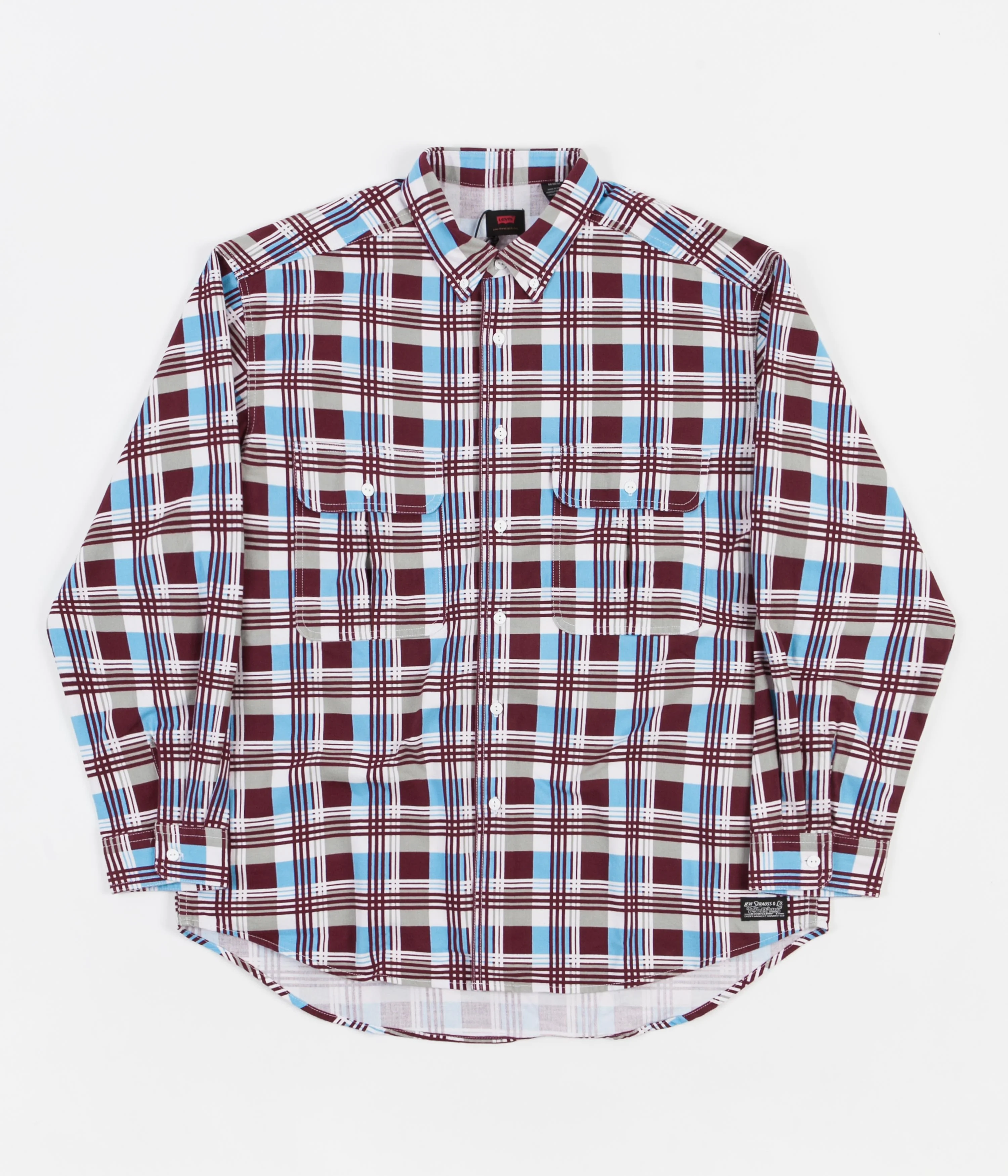 Levi's® Skate Woven Shirt - Printed Burgundy / Blue