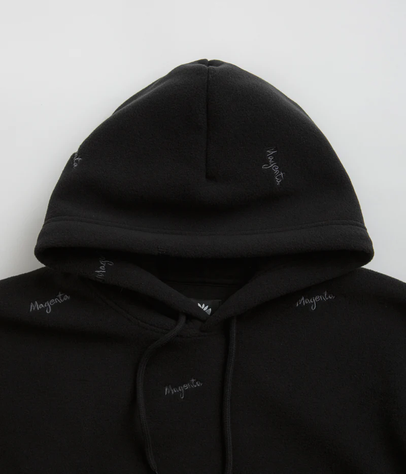 Magenta Loop Fleece Hoodie - Black - Image 4