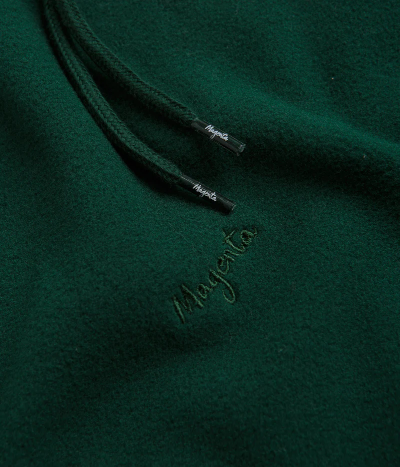 Magenta Loop Fleece Hoodie - Green - Image 3