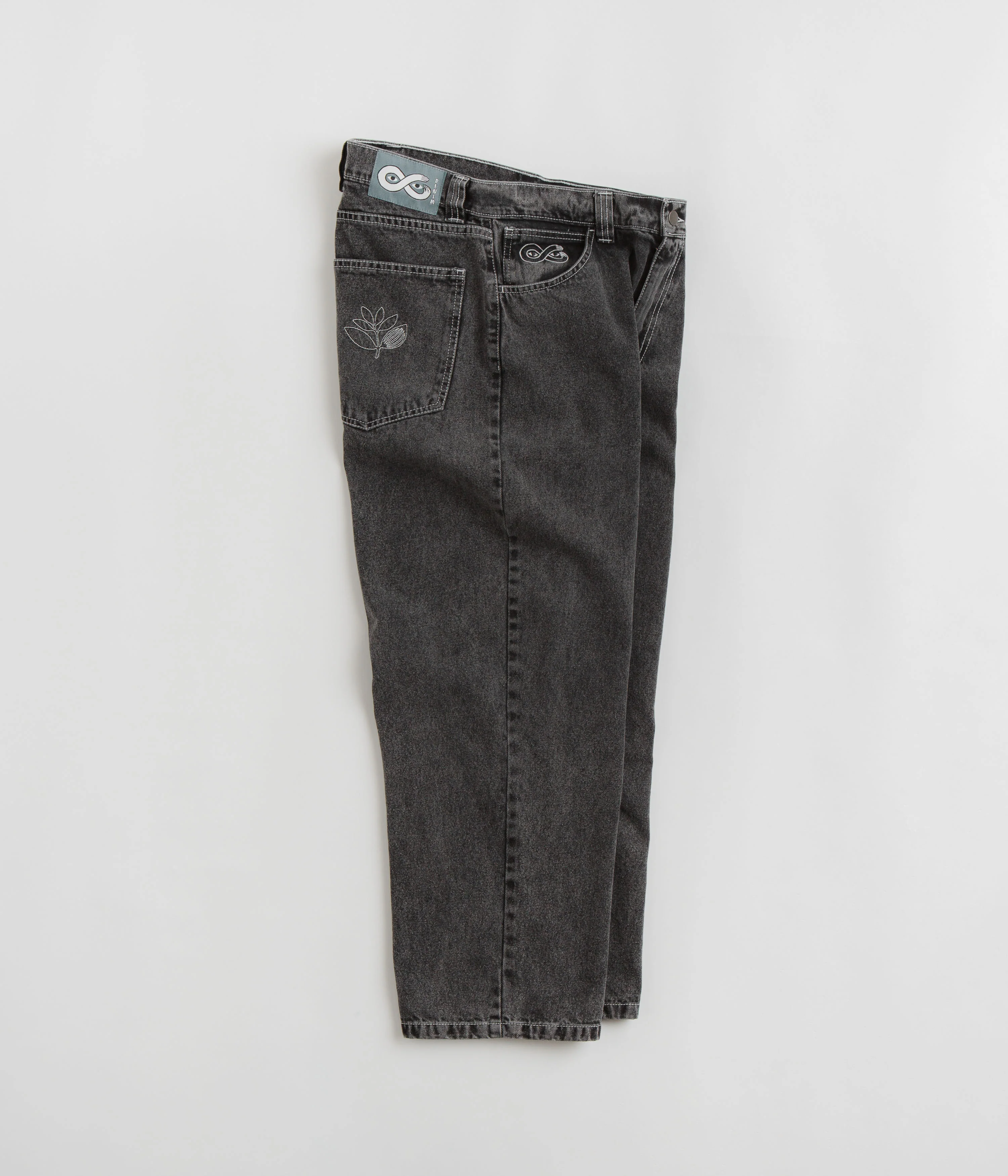 Magenta OG Stitch Jeans - Distressed Black Denim - Image 2