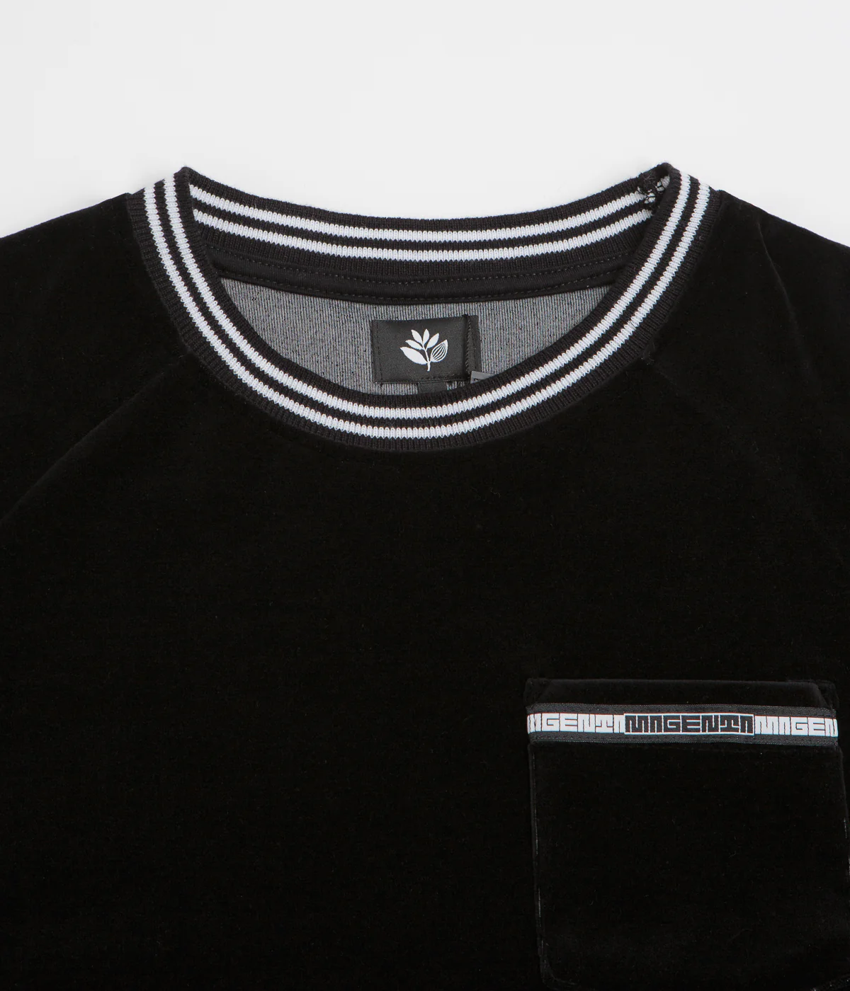 Magenta Velours Pocket T-Shirt - Black - Image 2