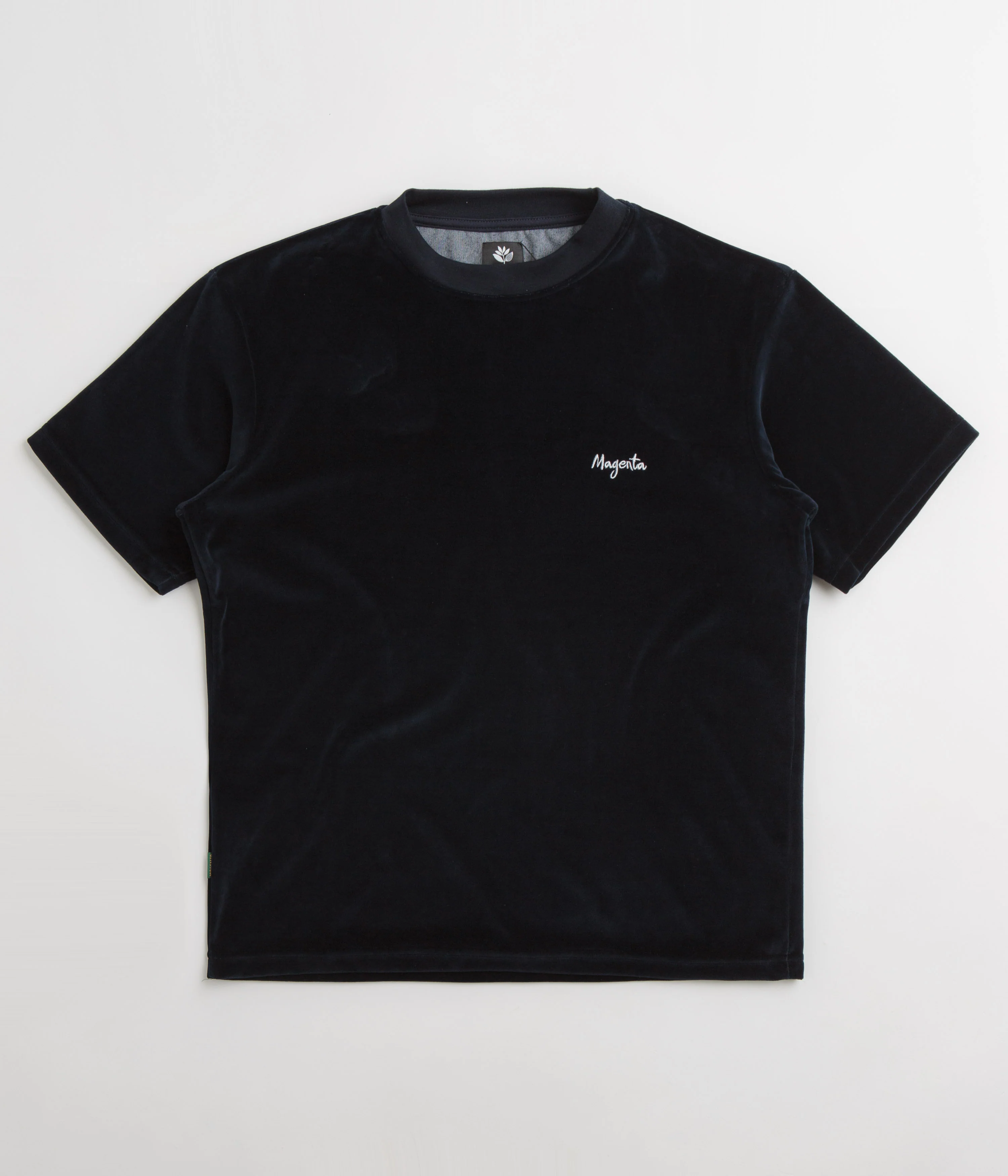 Magenta Velours T-Shirt - Navy