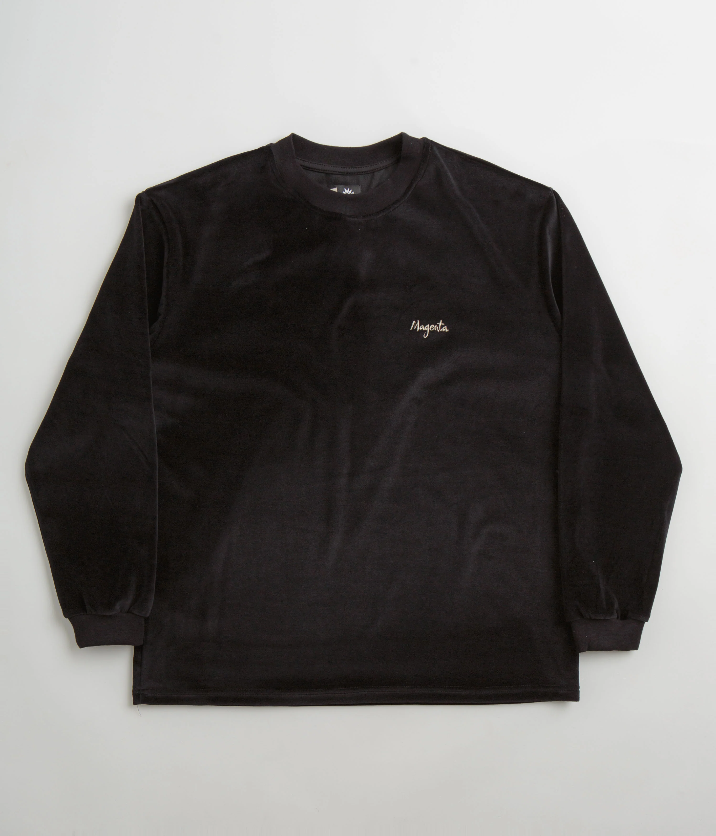 Magenta Velvet Long Sleeve T-Shirt - Black - Image 2