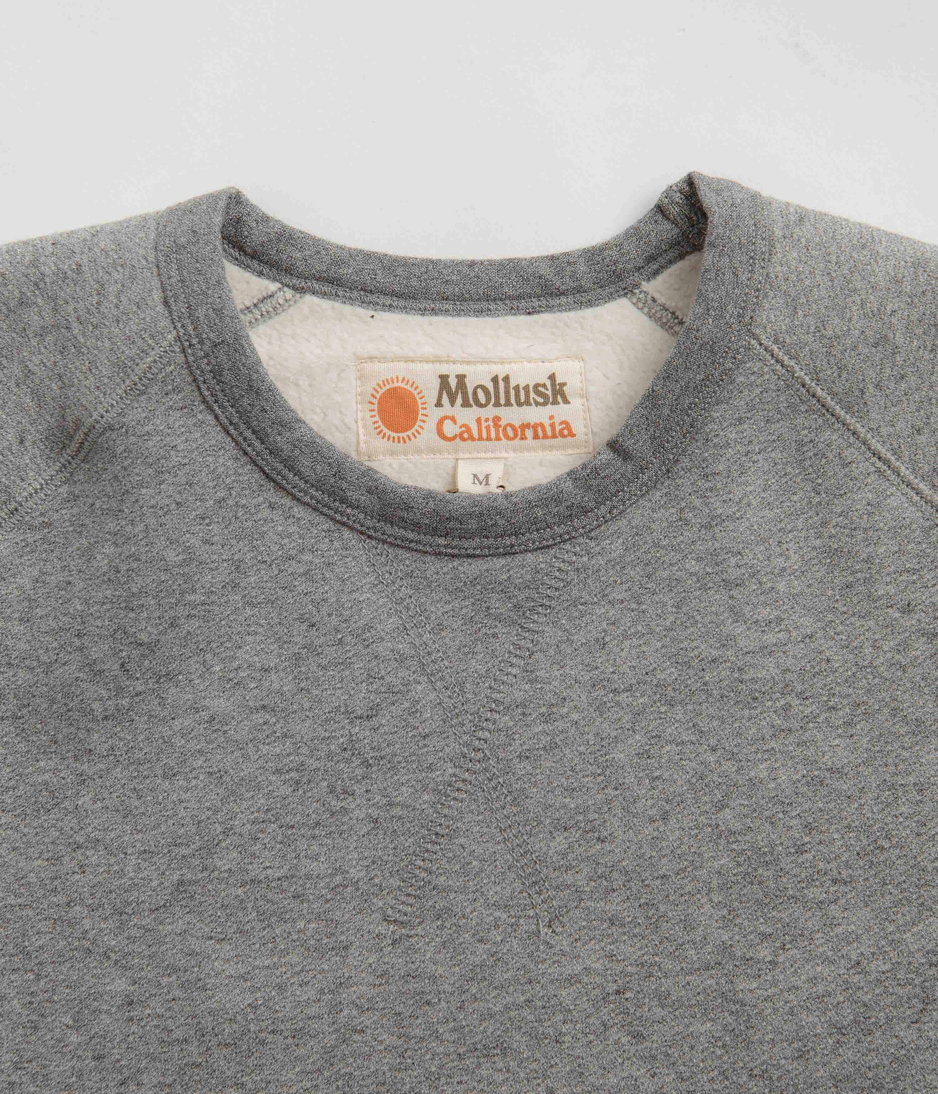 Mollusk Heavy Terry Crewneck Sweatshirt - Heather Grey - Image 4