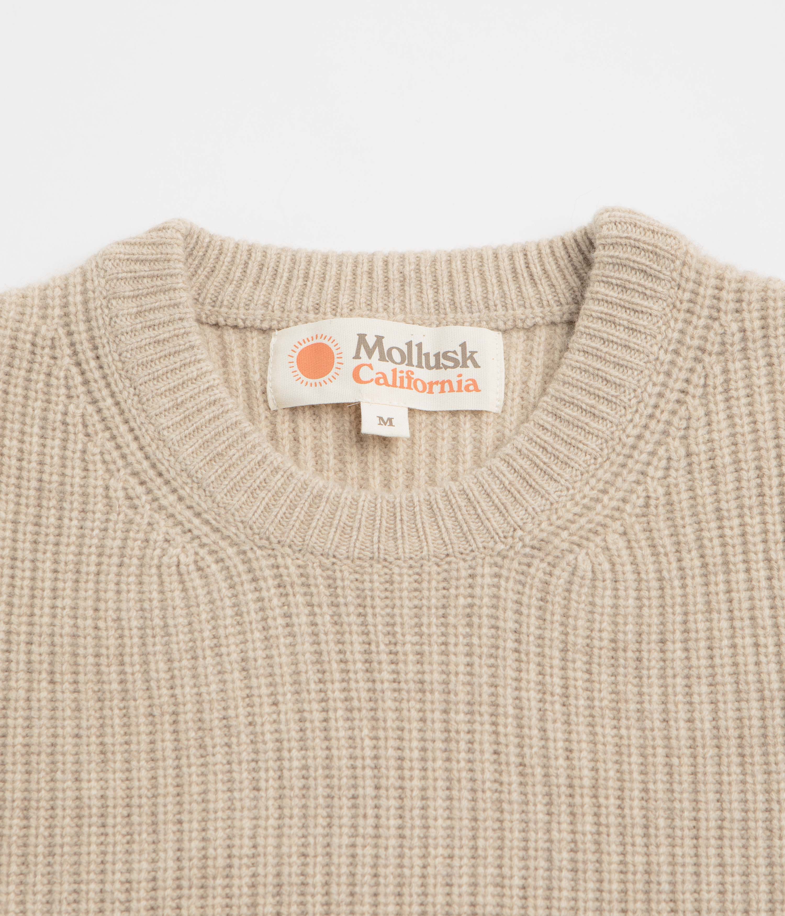 Mollusk Merino Crewneck Sweatshirt - Linen - Image 2