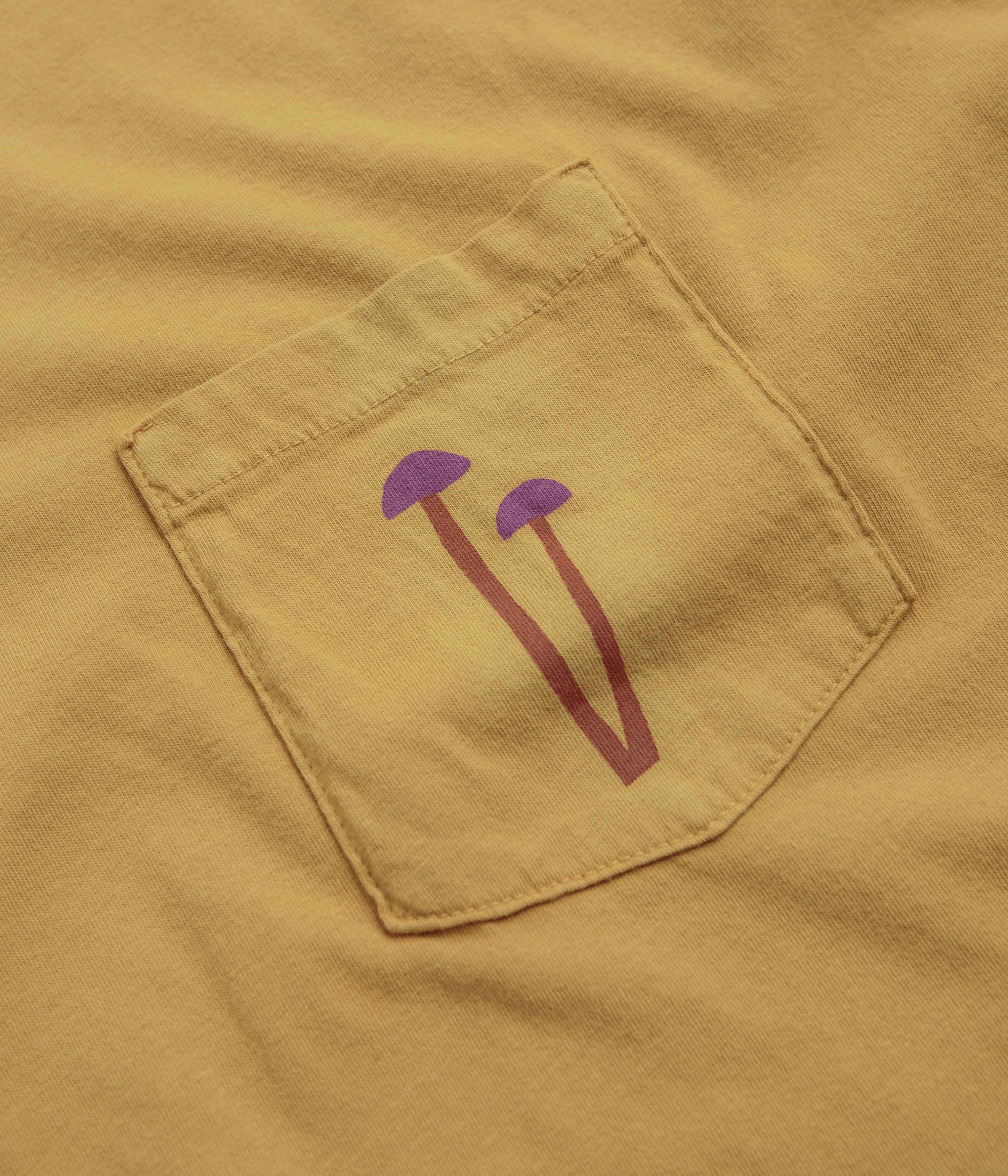 Mollusk Mushroom Pocket T-Shirt - Mustard - Image 2
