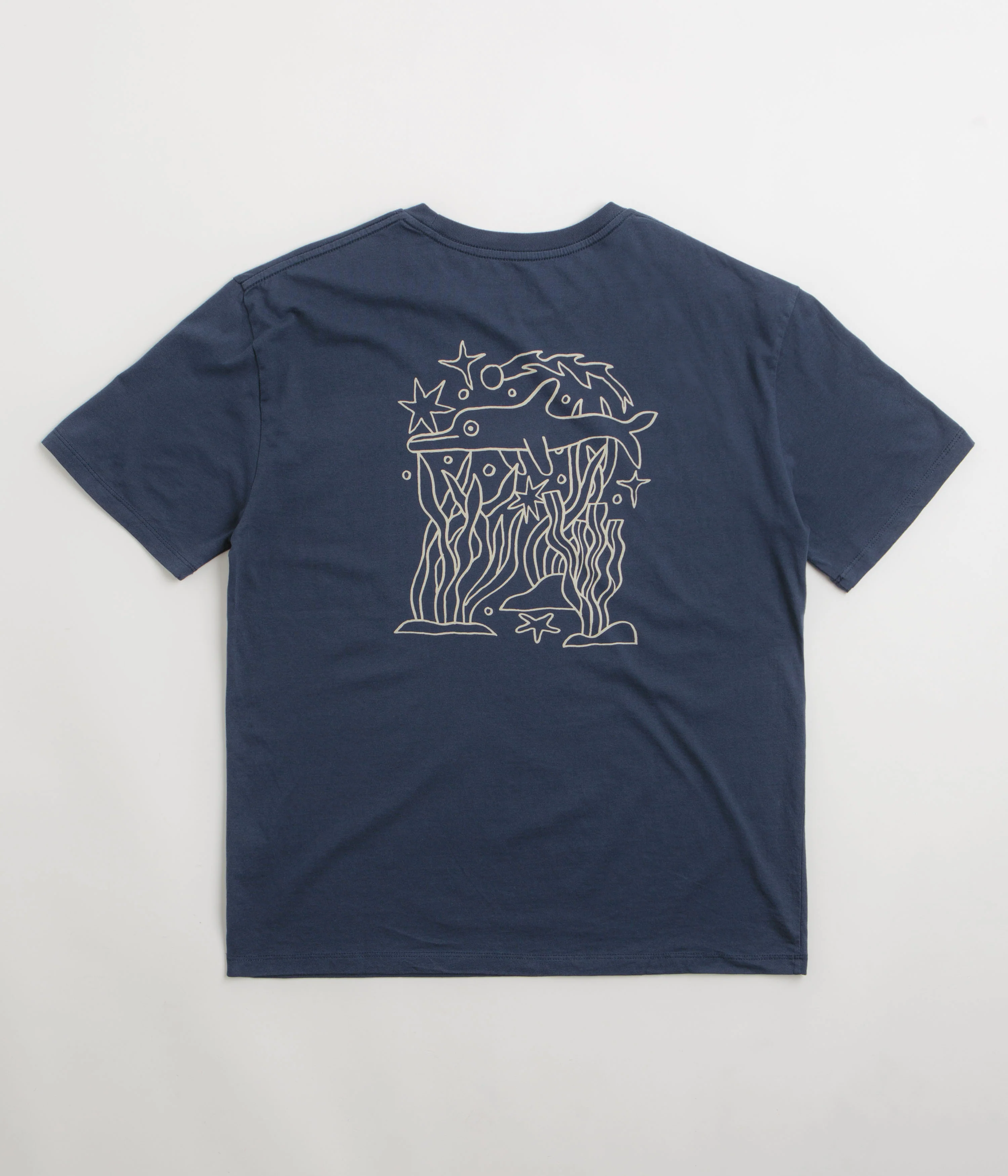 Mollusk New Dolphin Energy T-Shirt - Navy Indigo - Image 2